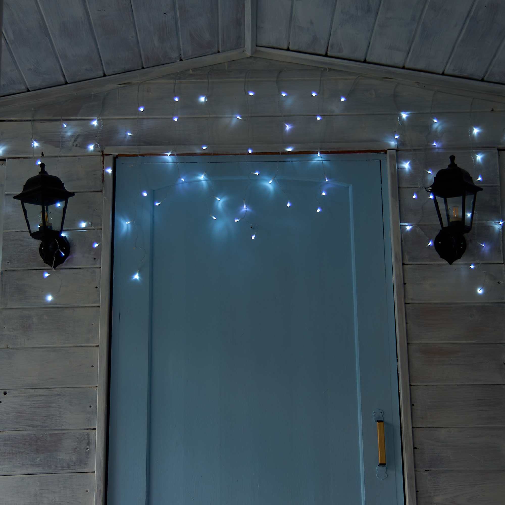 Изображение товара Гирлянда светодиодная бахрома Uniel электрическая 10 м нейтральный белый свет 1 режим 480 ламп цвет прозрачный