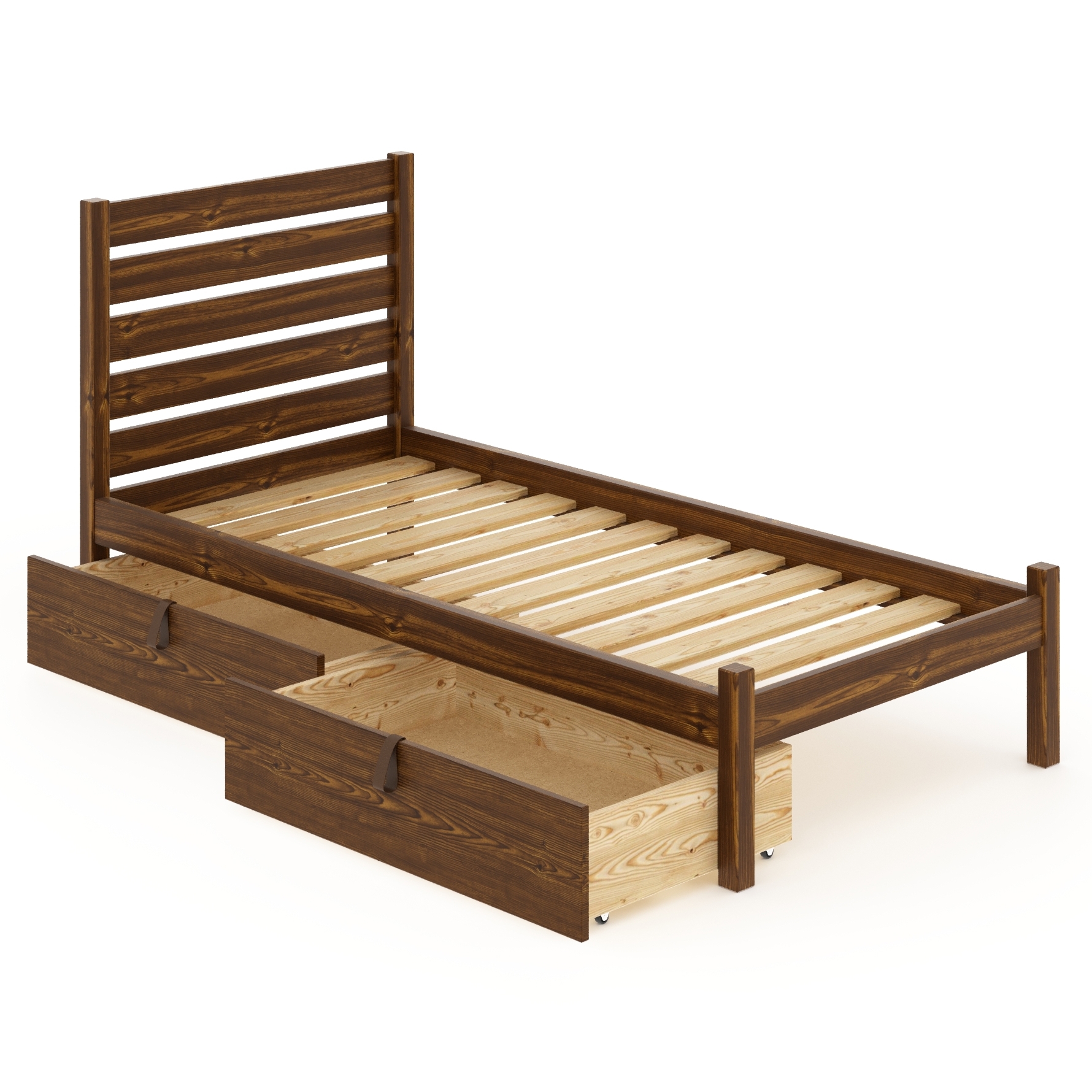 Изображение товара Кровать Solarius Классика 110x101x200 см Сосна цвет темный дуб