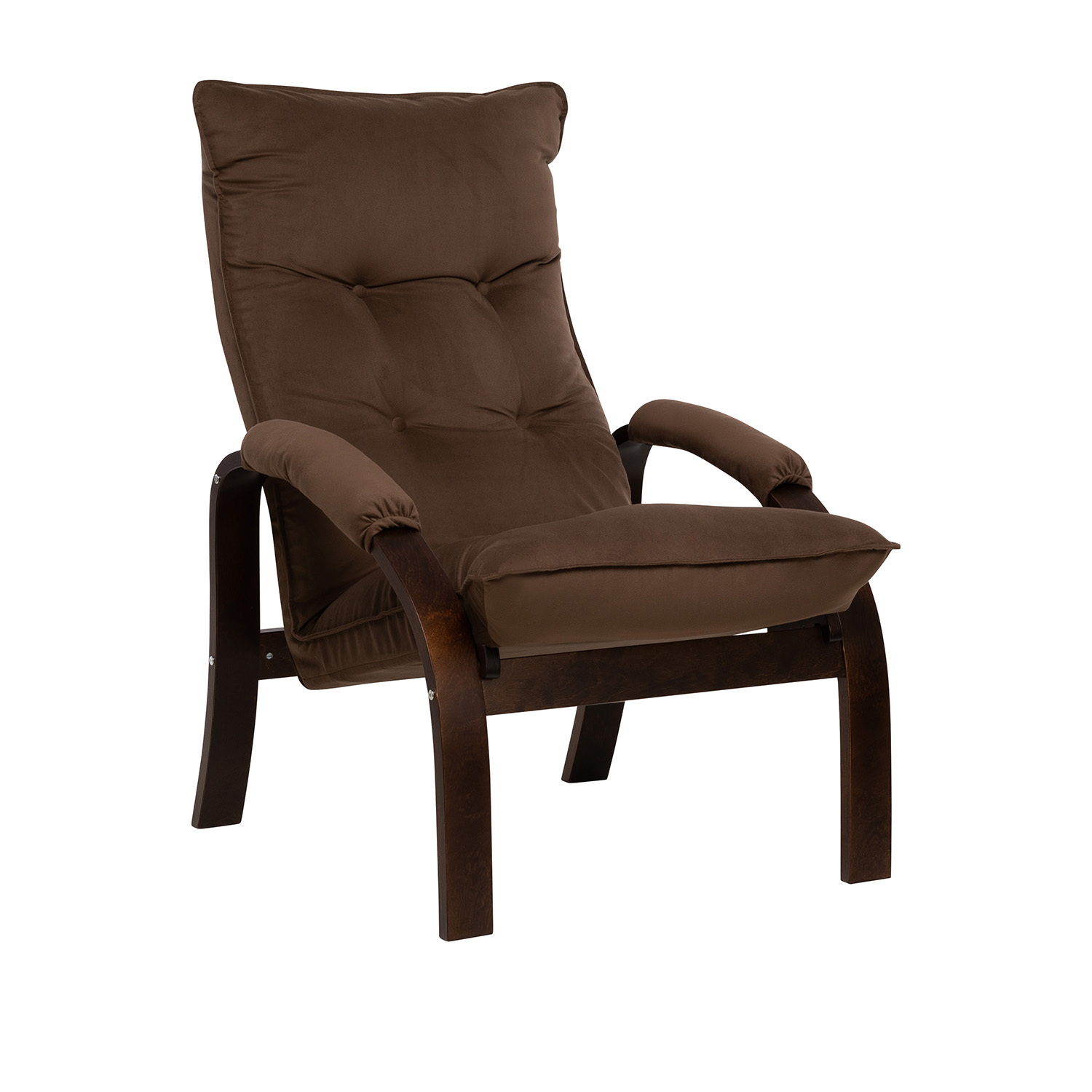 Изображение товара Кресло-качалка Левада LESSET коричневая велюровая с раскладным механизмом