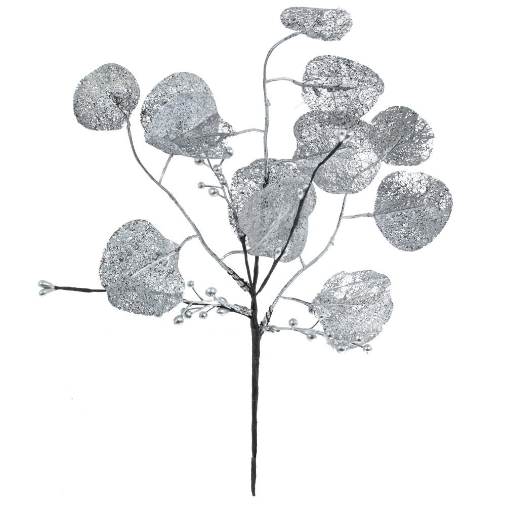 Изображение товара Декоративная рождественская ветка 936095 4x35x15 см Серебристая с ягодами