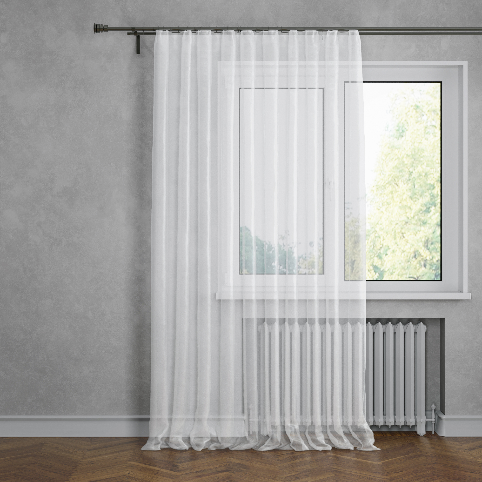 Изображение товара Тюль на ленте Inspire Polyone White 300x280 см белый современный стиль