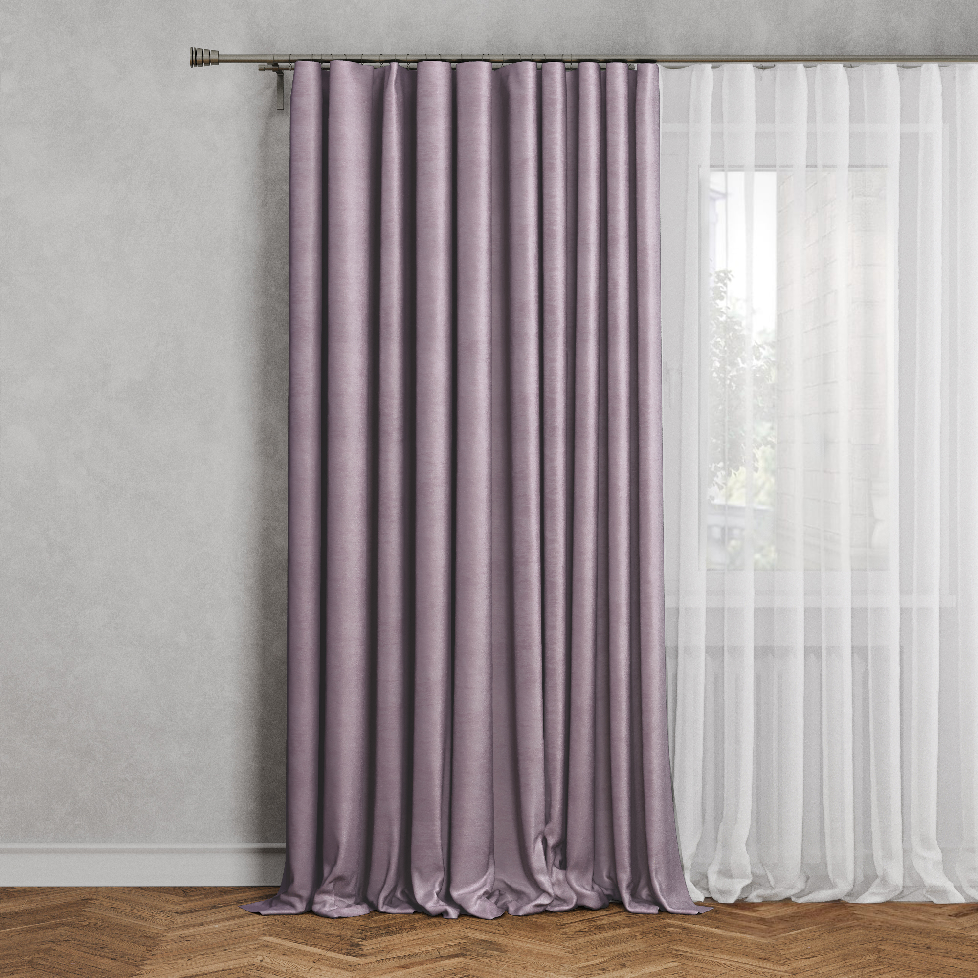 Изображение товара Штора на ленте Soft 160x280 см Жаккард розовая светонепроницаемая