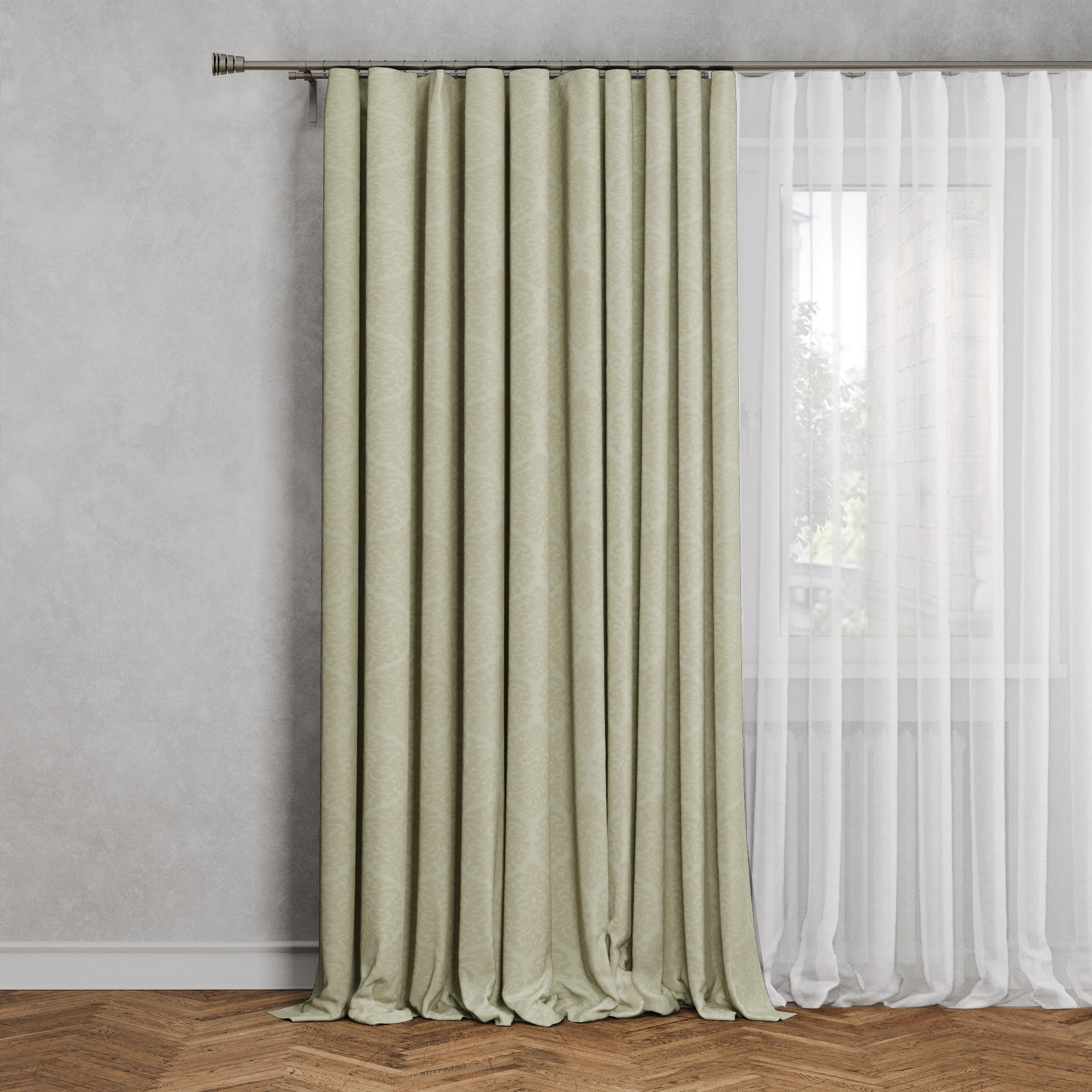 Изображение товара Штора на ленте Арба 160x260 см цвет бежевый