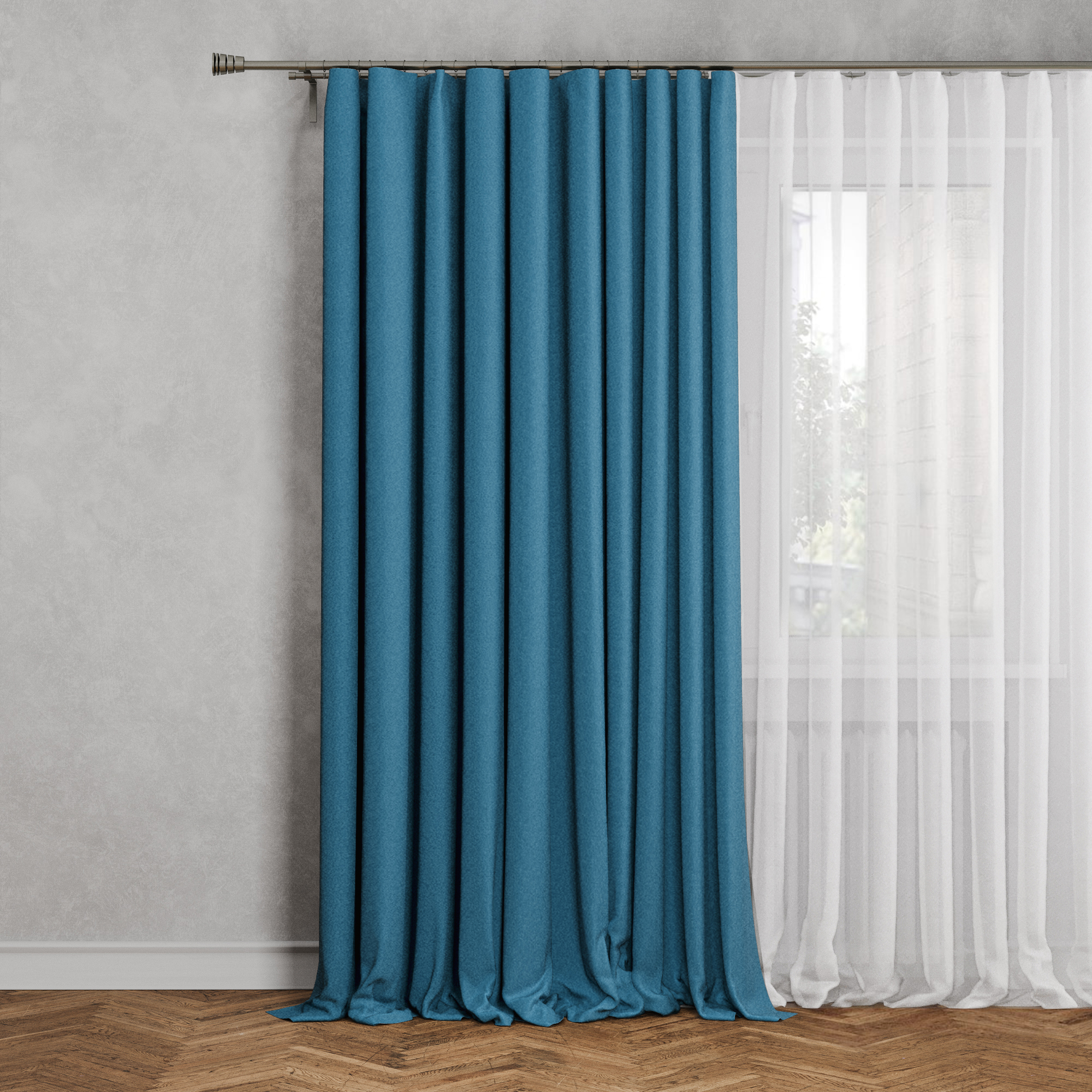 Изображение товара Штора на ленте Кирустик голубая 160x260 см