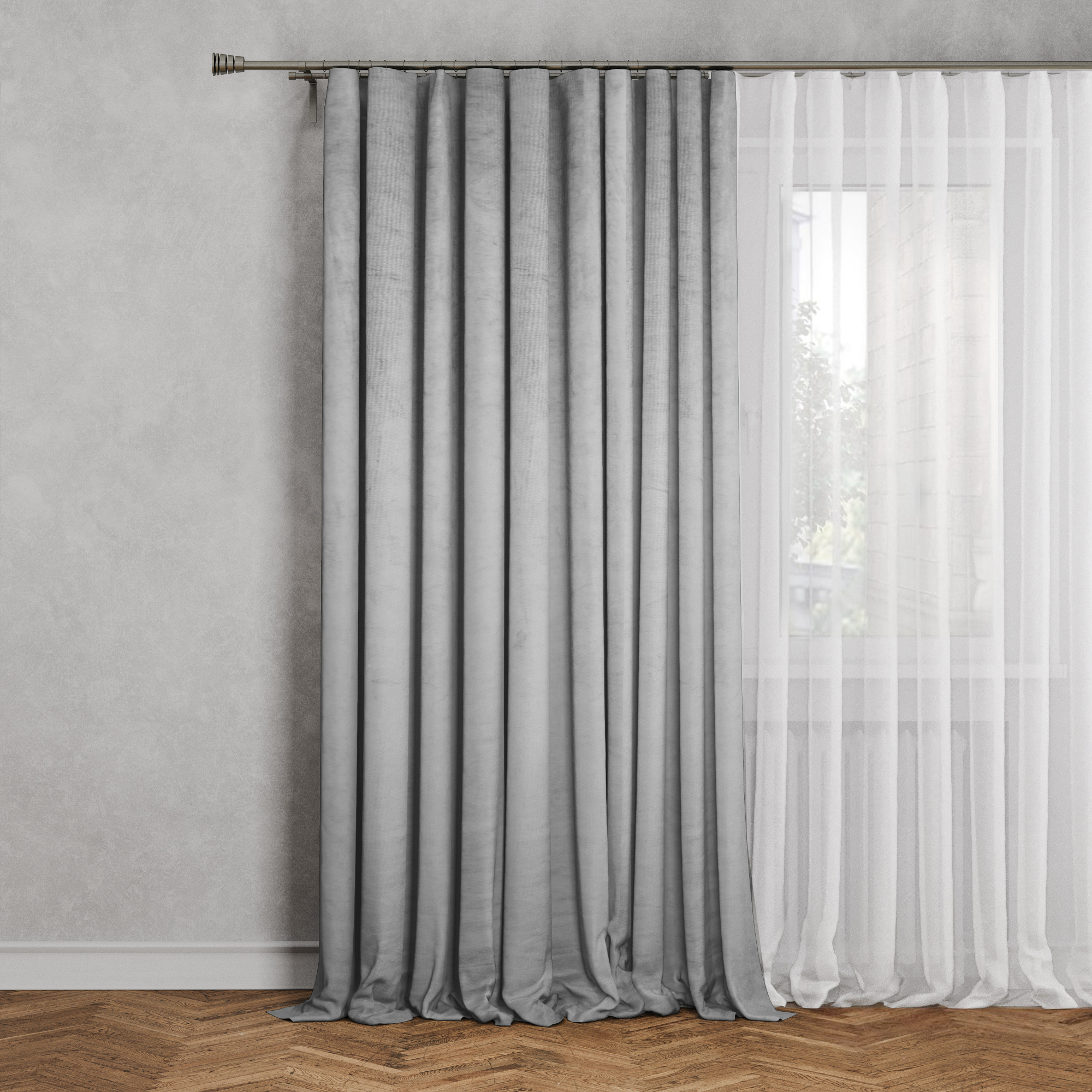 Изображение товара Штора на ленте Inspire Mihas 200x280 см серого цвета