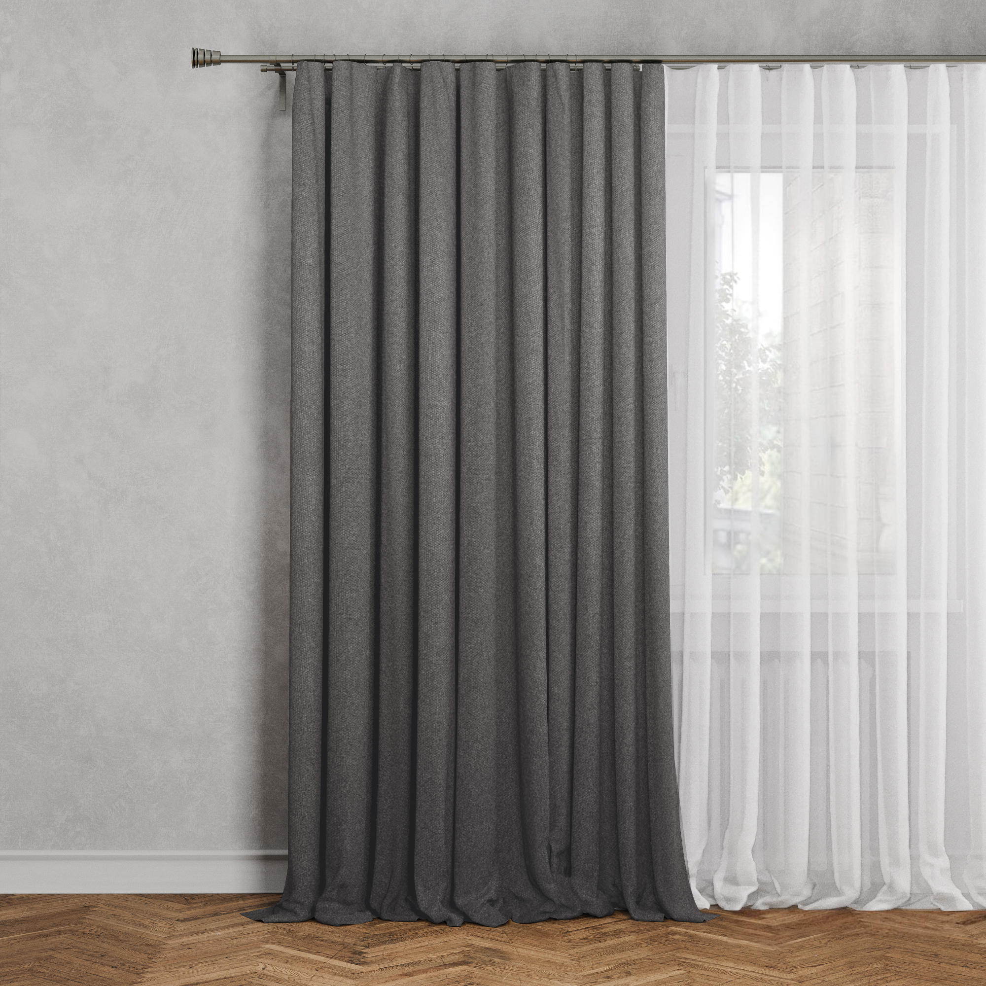 Изображение товара Штора на ленте Inspire Kirov 140x280 см цвет серо-бежевый