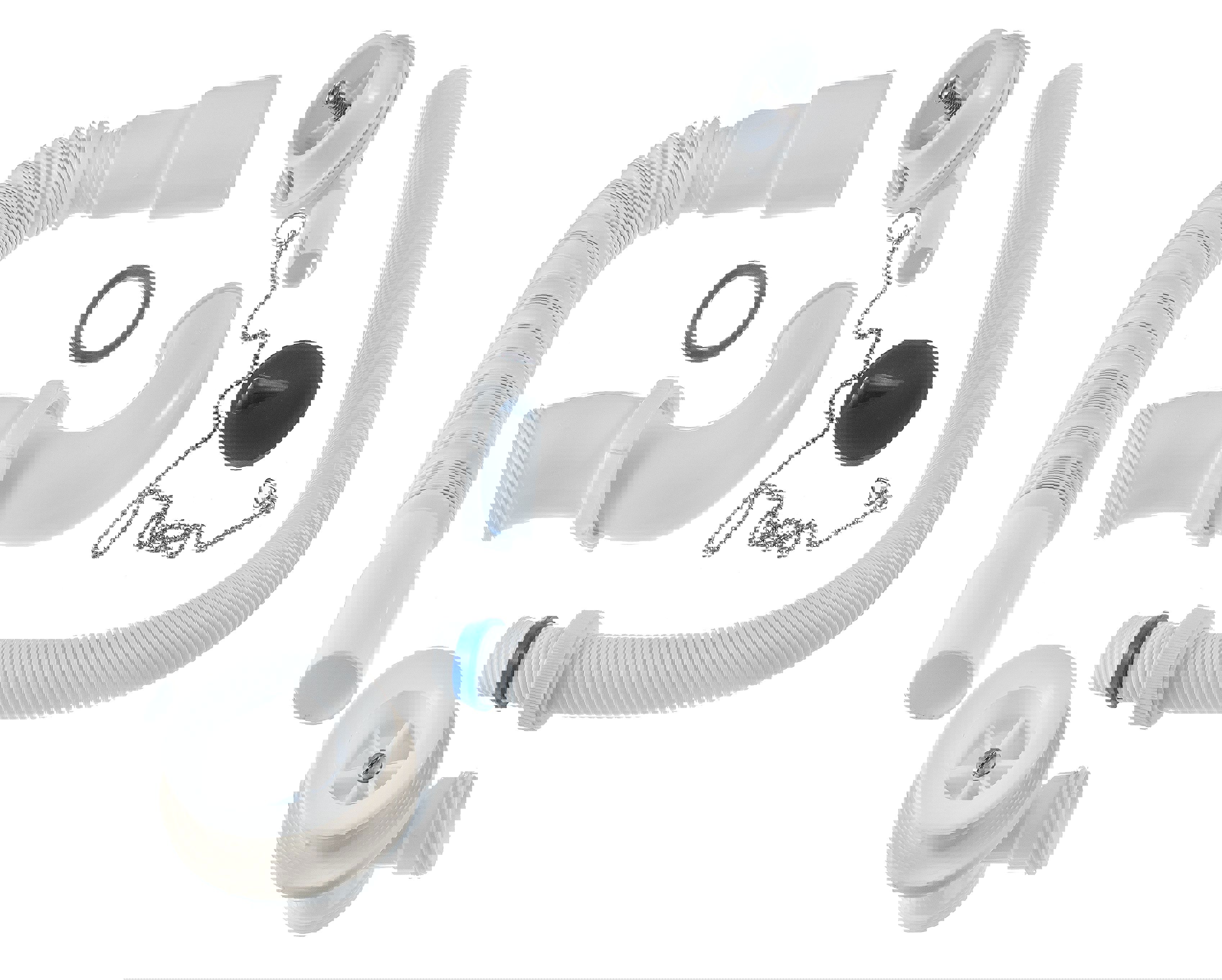 Изображение товара Сифон для ванны Bauedge D32 мм корзиночного типа хром белый WR0017