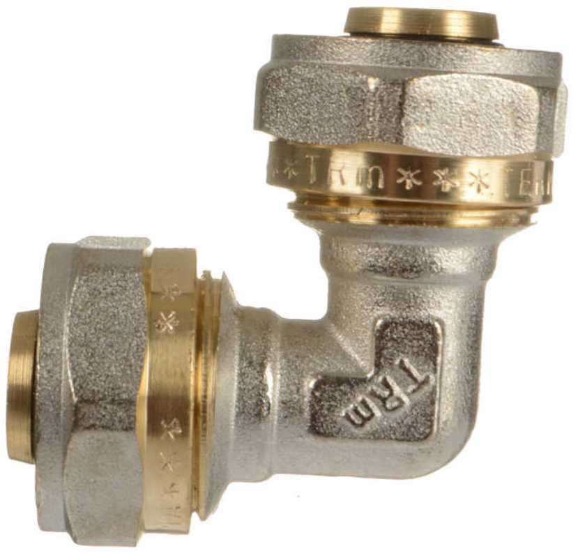 Изображение товара Латунный угол 90° терма 20x20 мм никелированный для металлопластиковых труб