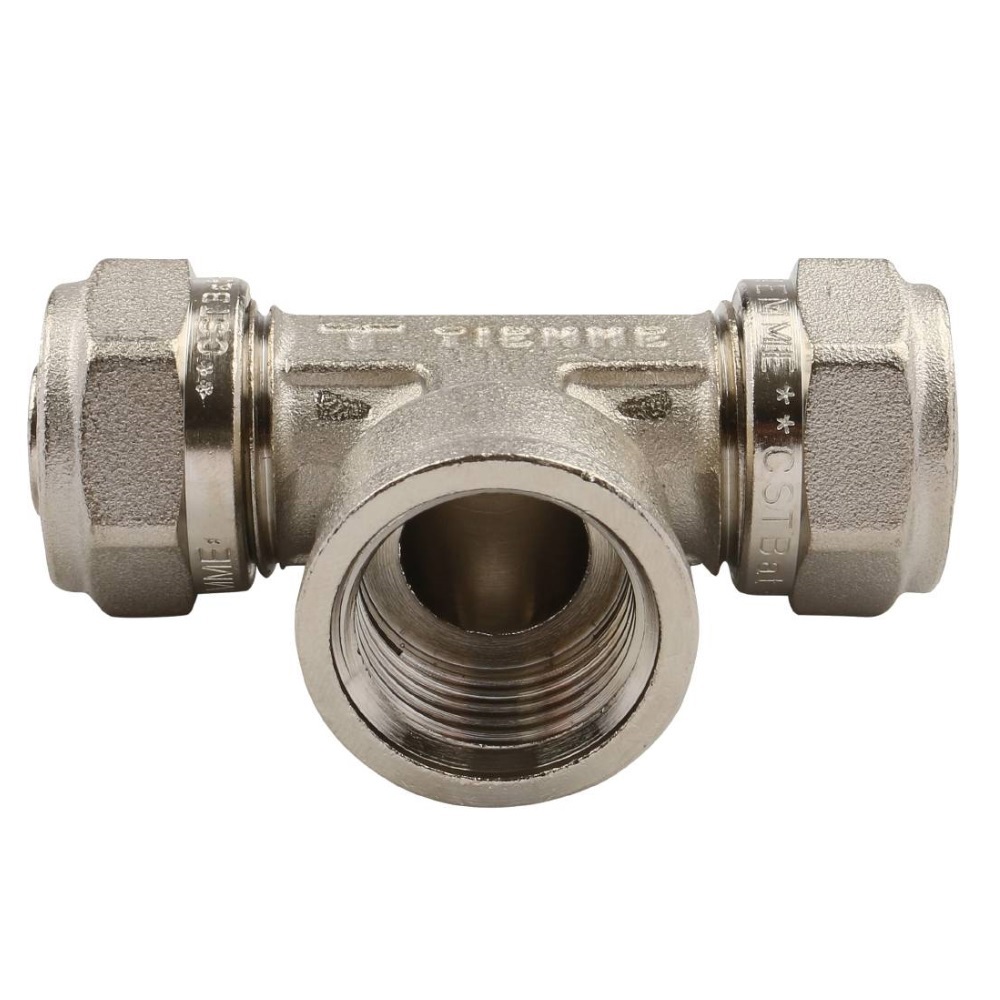 Изображение товара Тройник комбинированный с внутренней резьбой 16x1/2" латунь TIEMME для систем водоснабжения