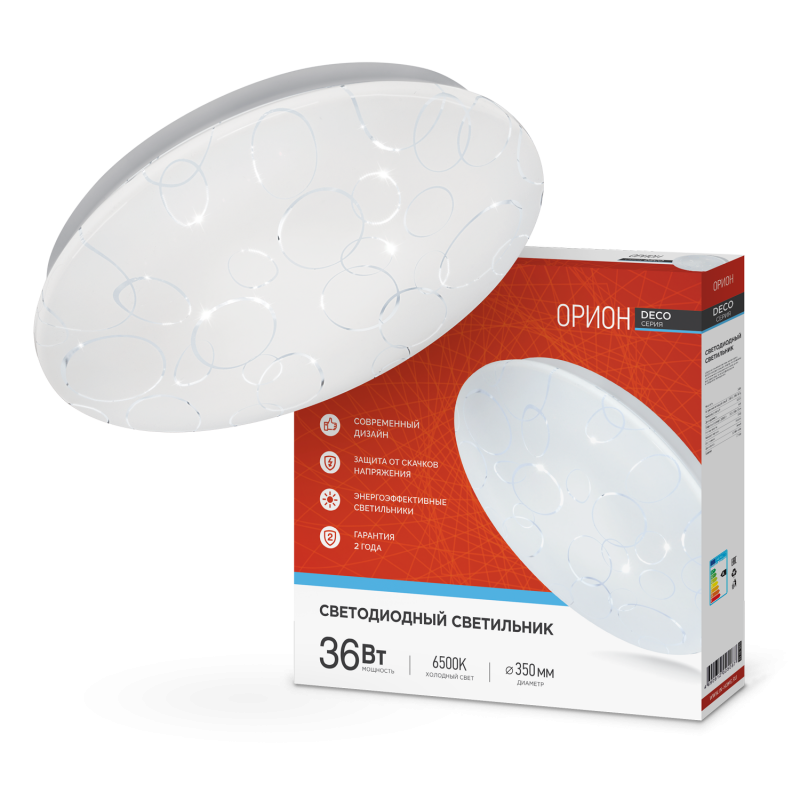 Изображение товара Люстра потолочная светодиодная IN HOME серия DECO 36 Вт 20 м² белый