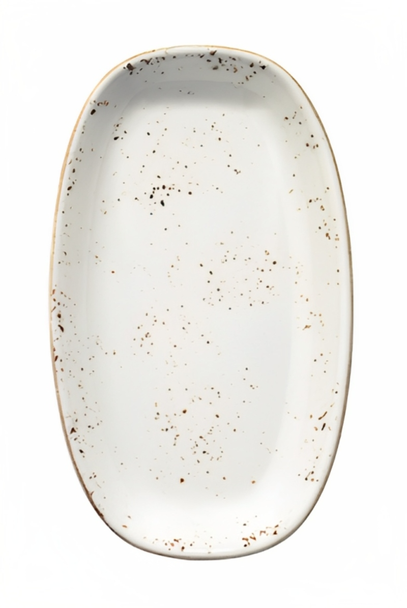 Изображение товара Блюдо сервировочное Bonna Grain 11x19 см фарфор белое для сервировки посуды