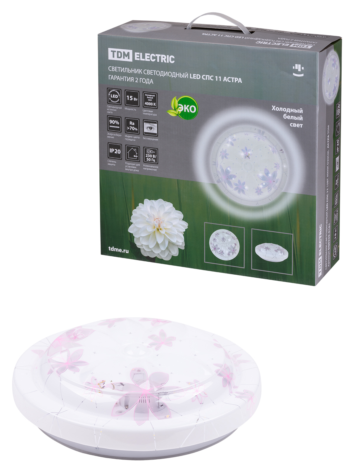 Изображение товара Настенно-потолочный светодиодный светильник Tdm Electric Binoled SQ0329-0161 15 Вт с изменением отт