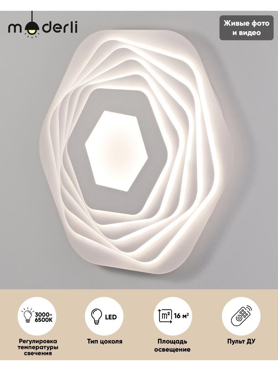 Изображение товара Светильник потолочный светодиодный MODERLI Rita V2851-CL 16 м² изменение оттенков белого
