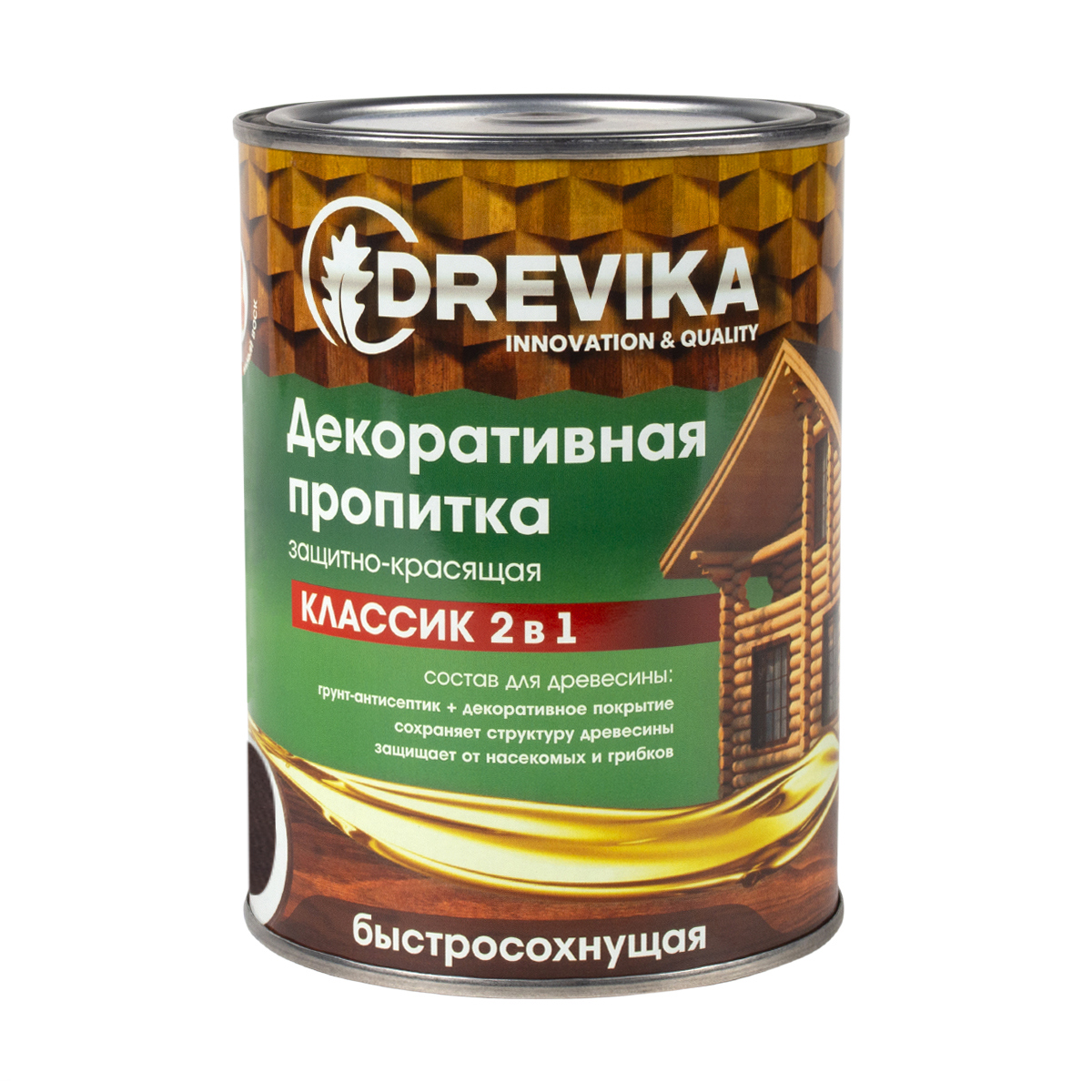 Изображение товара Пропитка древесины DREVIKA ЭКСТРА 3 В 1 3496 орех 0.75 л Изображение товара Пропитка древесины DREVIKA ЭКСТРА 3 В 1 3496 орех 0.75 л