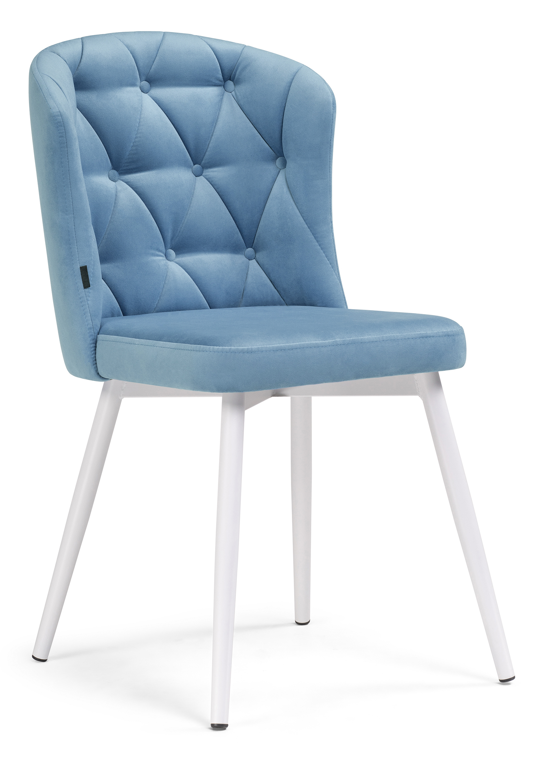 Изображение товара Стул Woodville Алиссум 48x85x54 см велюр белый синий современный