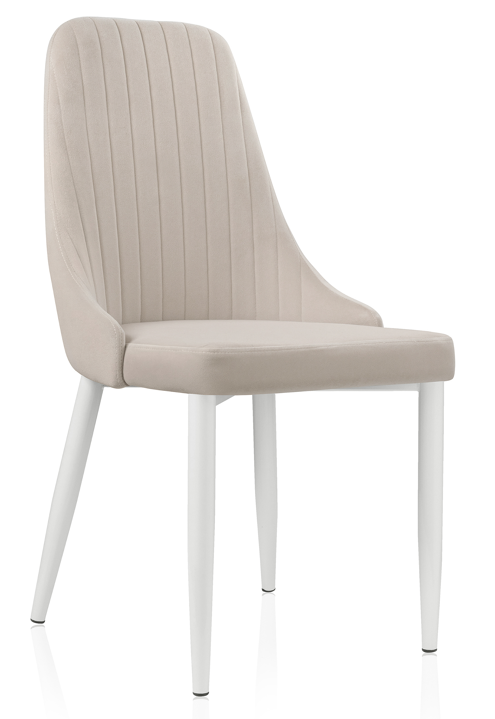 Изображение товара Стул Woodville Kora 47x89x57 см велюр белый бежевый современный скандинавский дизайн