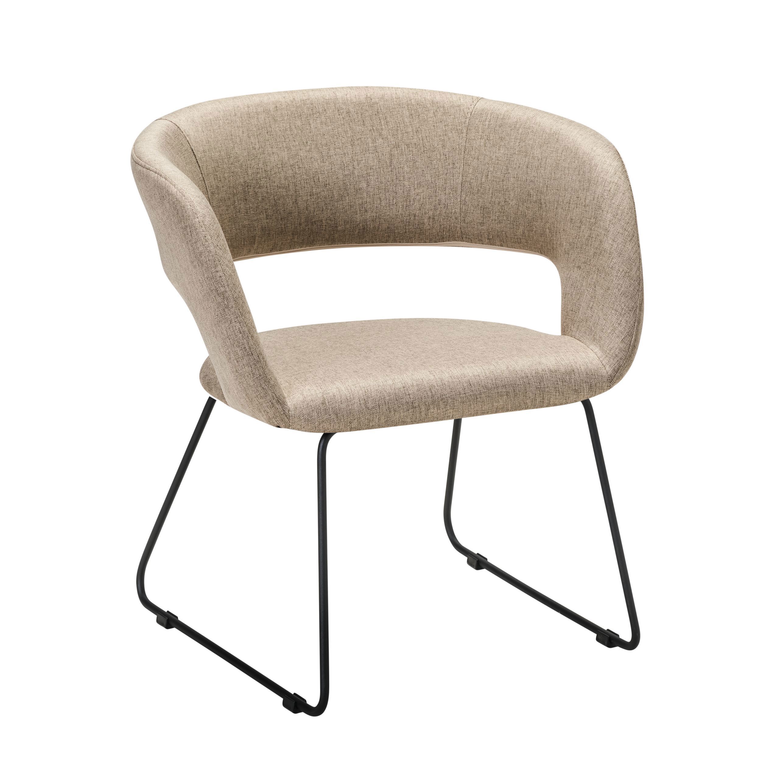 Изображение товара Кухонный стул R-home Hugs бежевый современный дизайн металл и рогожка