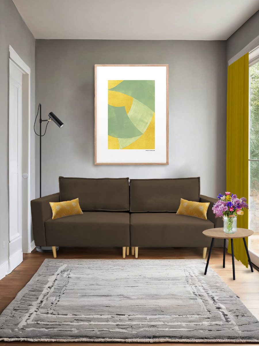 Изображение товара Раскладной диван Cityhd Чикаго двухспальный модульный 217x84x85 см велюр коричневый