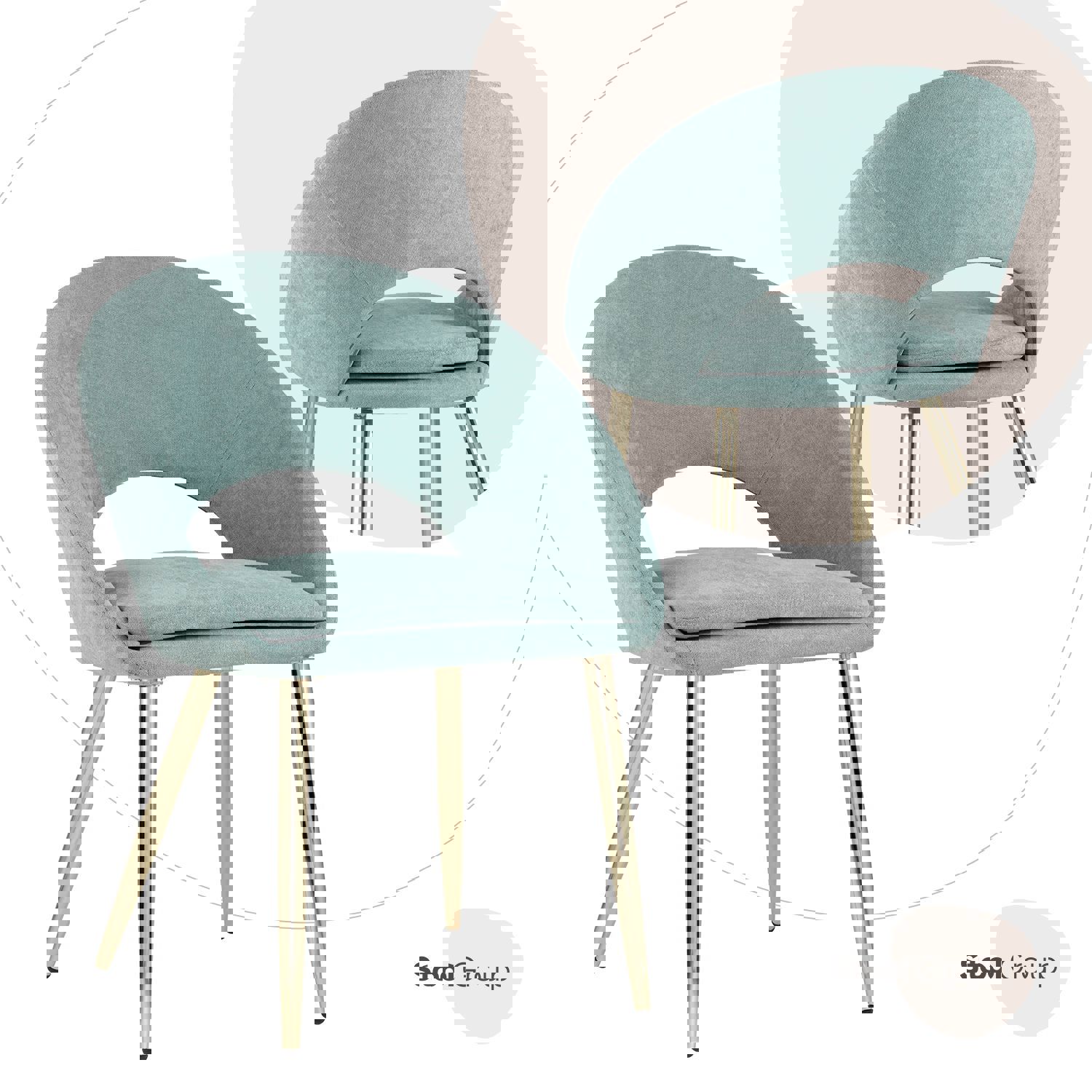 Изображение товара Кухонный стул Stool Group Kenzie мятный металлические ножки характеристика современное кресло