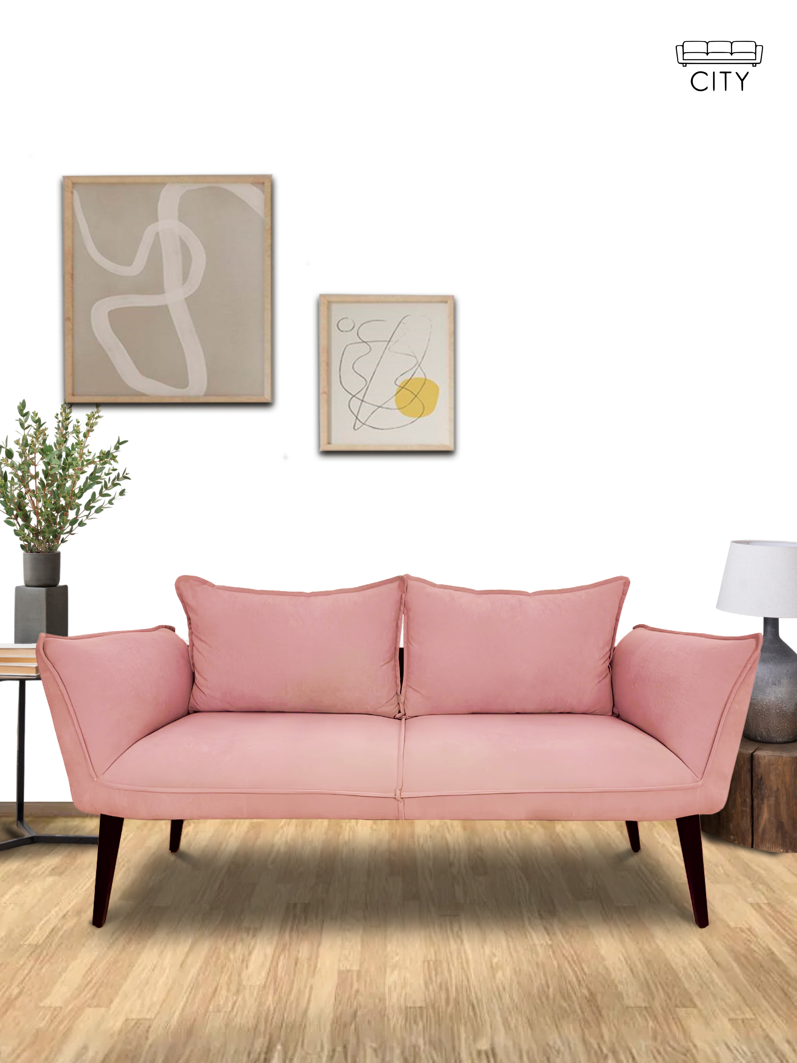 Изображение товара Современный розовый диван Неаполь Cityhd для дома и офиса