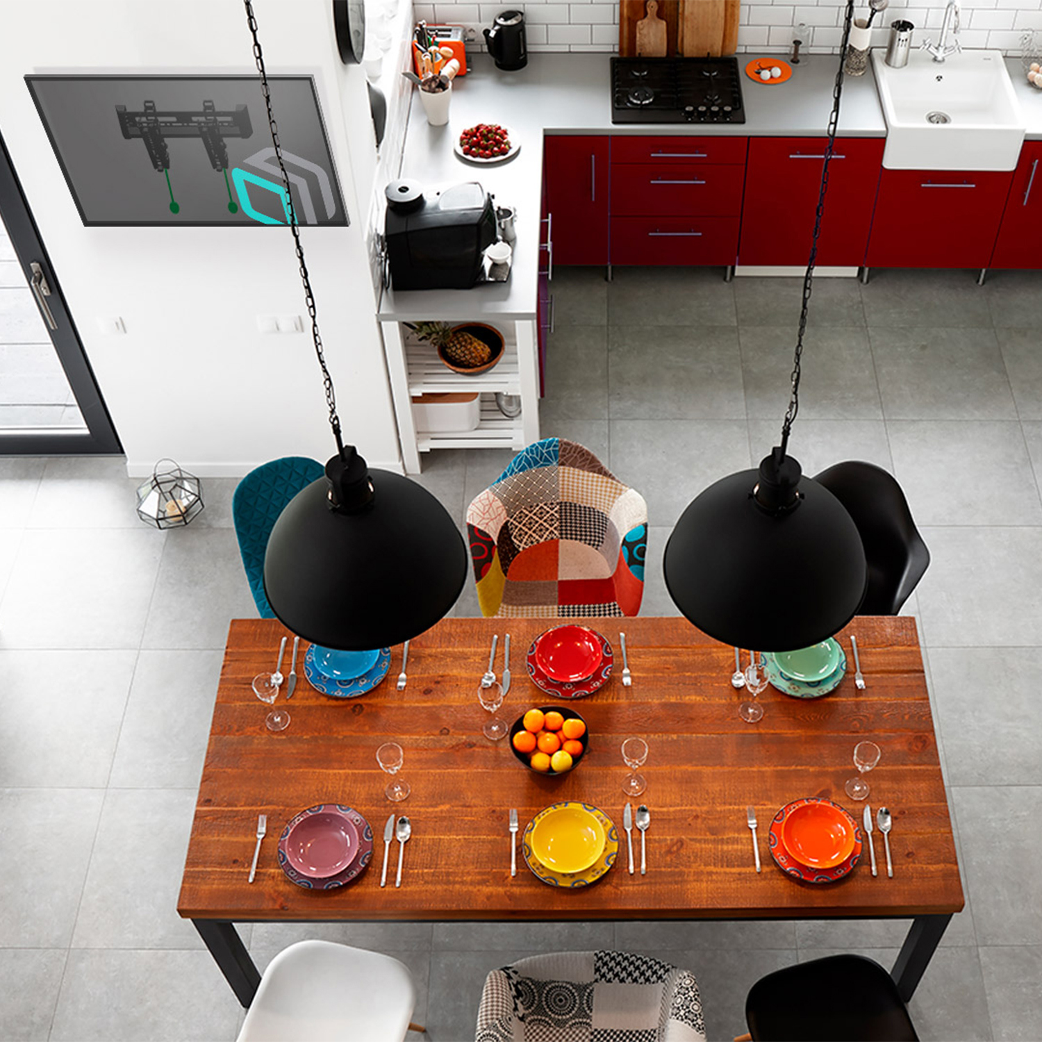 Изображение товара Настенный наклонный кронштейн ONKRON SN12 для телевизоров 17-37 дюймов черный