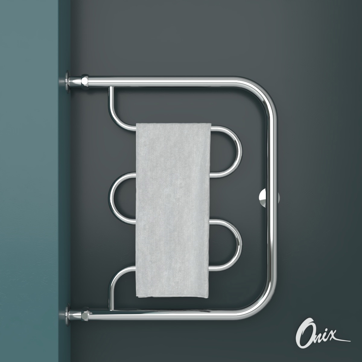 Изображение товара Полотенцесушитель водяной е-образный Onix Country direct left 50x60 см 3/4" нержавеющая сталь цвет хром