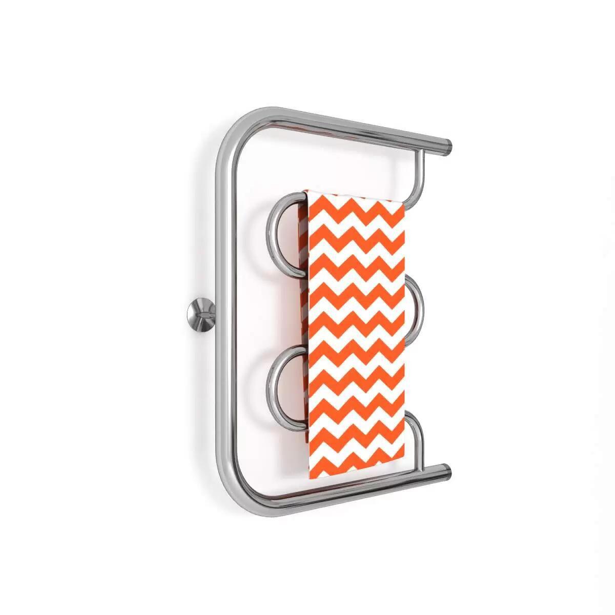 Изображение товара Полотенцесушитель водяной Zigzag D 50x60 см, нержавеющая сталь, серебро, двухконтурный