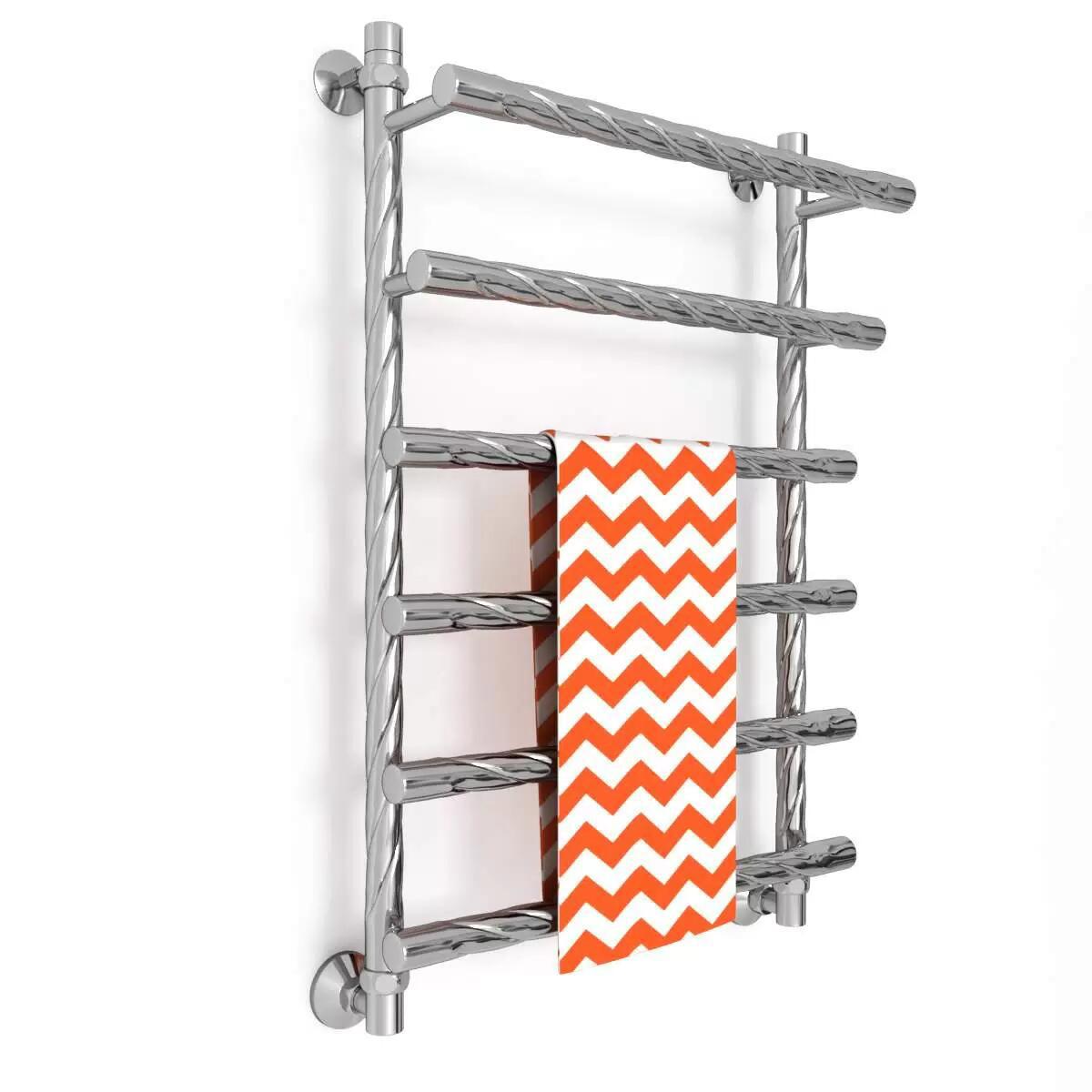 Изображение товара Полотенцесушитель водяной лестница Zigzag F Ultra Max Vintage 50x80 см 1/2" нержавеющая сталь цвет серебро