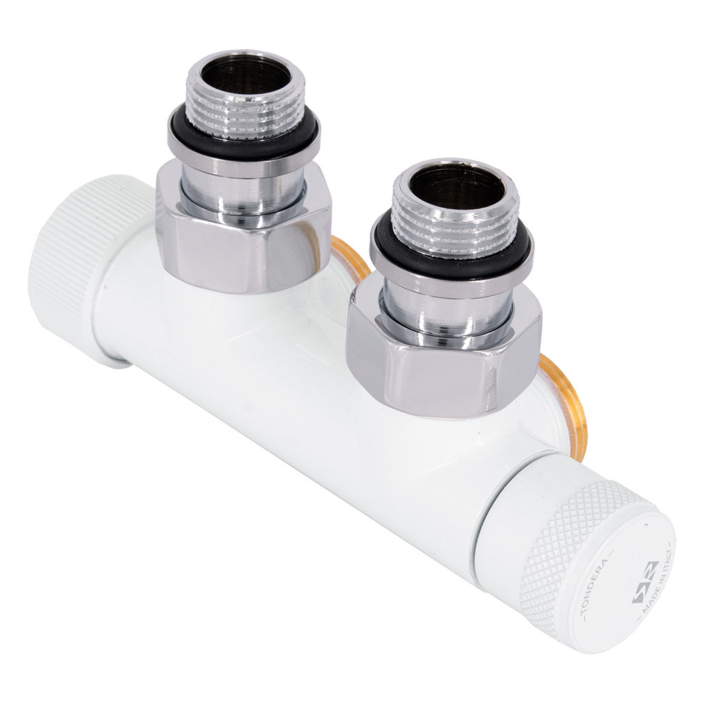 Изображение товара Узел нижнего подключения термостатический SR Rubinetterie угловой левый 1/2"х3/4"Е белый