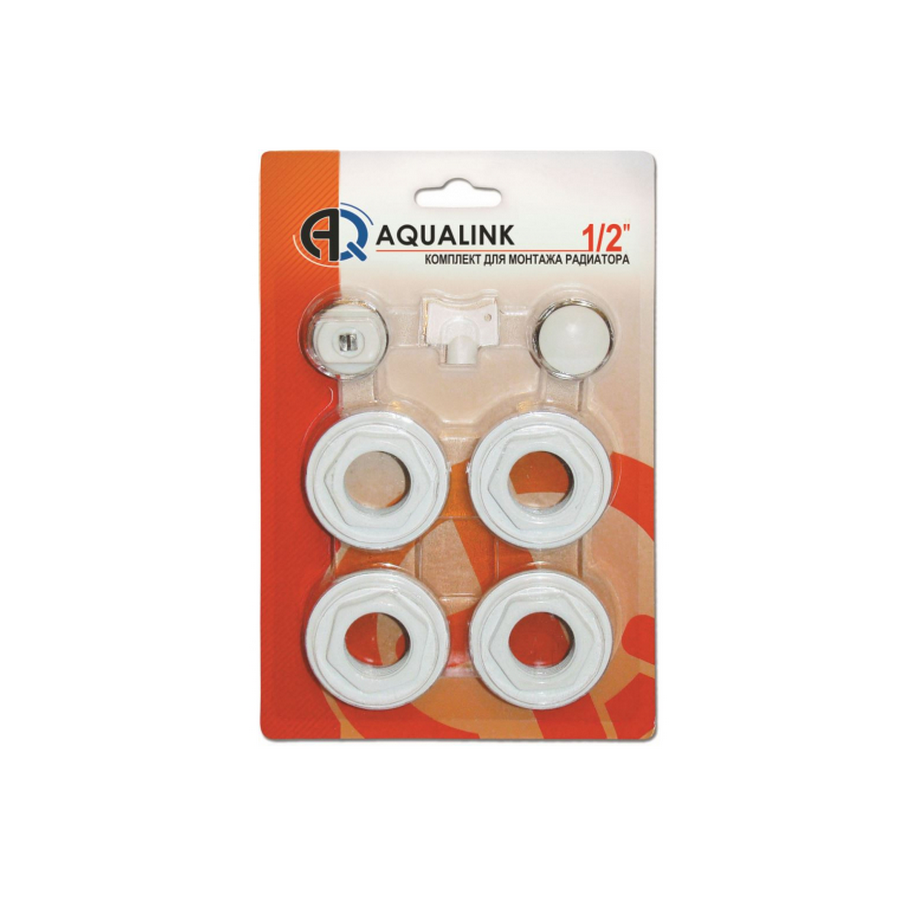 Изображение товара Монтажный комплект Aqualink 1/2" для установки радиатора, 7 элементов