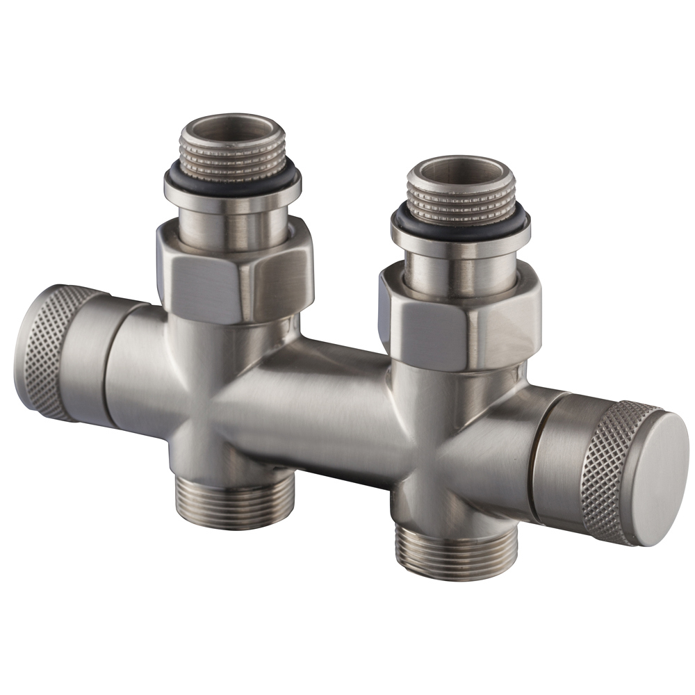 Изображение товара Узел нижнего подключения радиаторов SR Rubinetterie Tondera 50 мм с двойным запорным клапаном