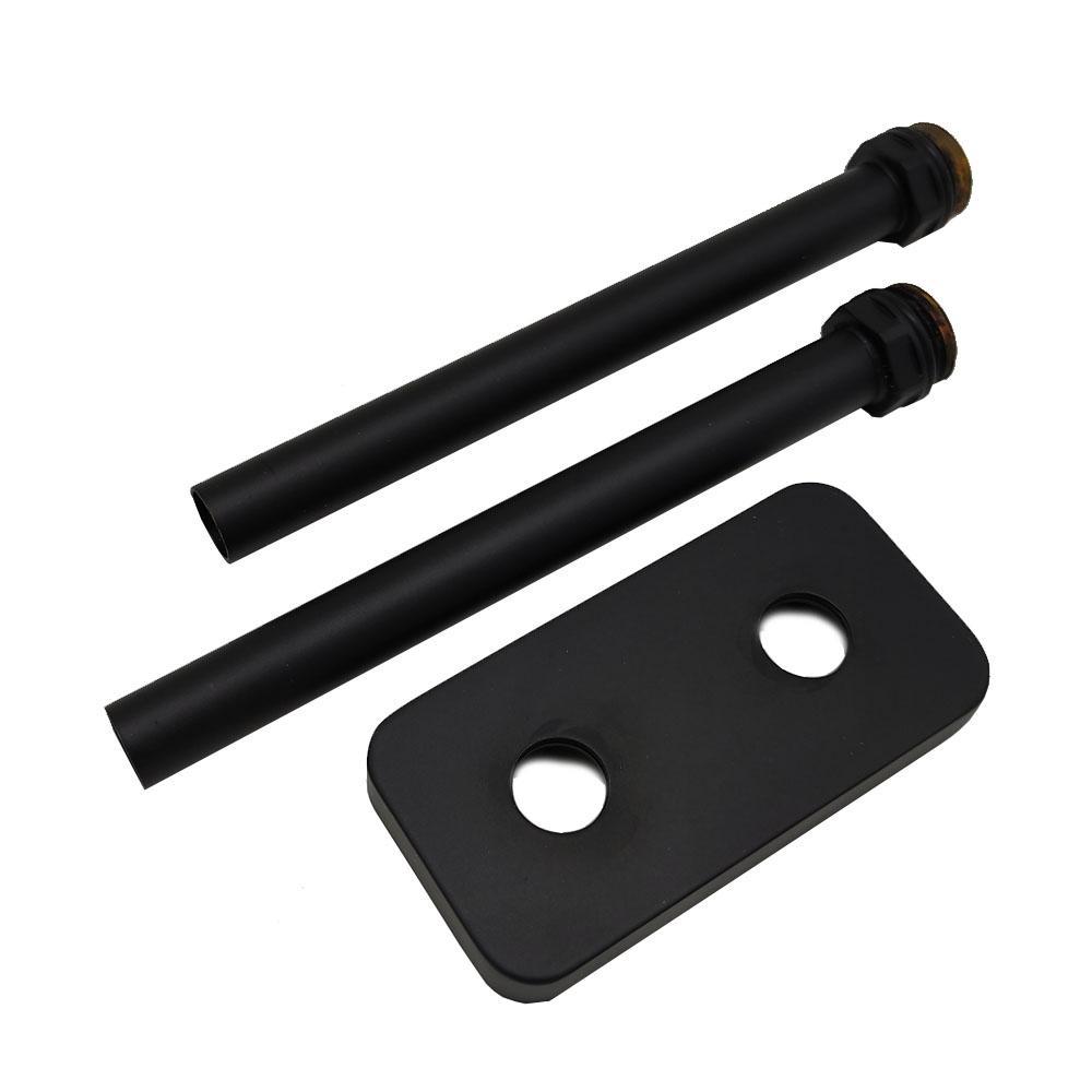 Изображение товара Комплект декоративных трубок SR Rubinetterie с резьбой 15х1/2' длиной 150 мм, матовый черный