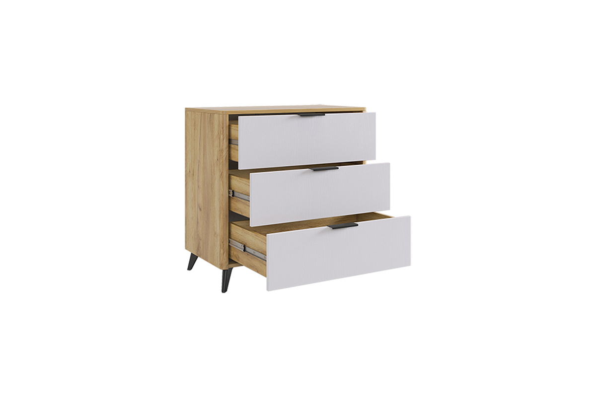Изображение товара Комод 3 ящика Mebelson Адам 80x42x73.6 см дерево цвет дуб крафт золотой/белое дерево