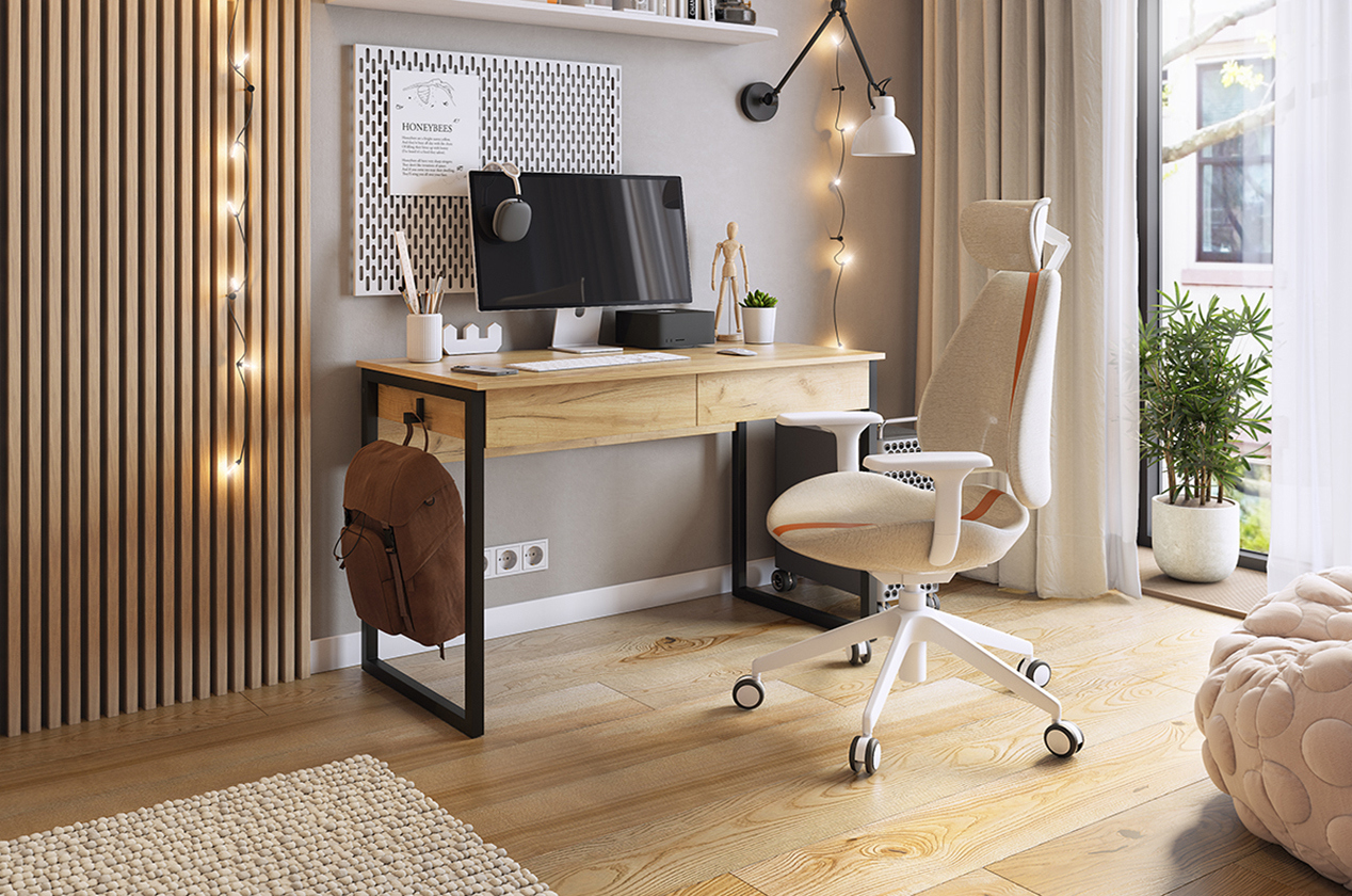 Изображение товара Офисный стол Mebelson 110x75x58 см ЛДСП цвет дуб крафт золотой