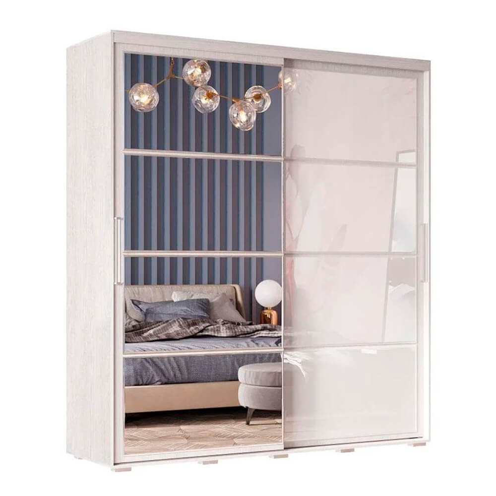 Изображение товара Шкаф-купе БТС Крафт-6 217.6x196.2x59.1 см с зеркалом и 12 полками для спальни и гостиной