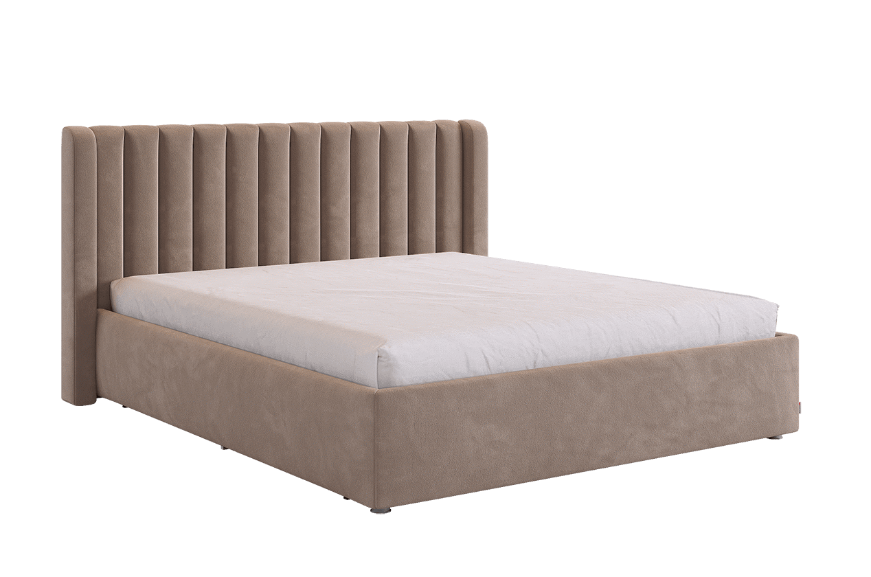 Изображение товара Кровать Mebelson Кровать с основанием на опорах 188.5x112x213 см Велюр цвет латте
