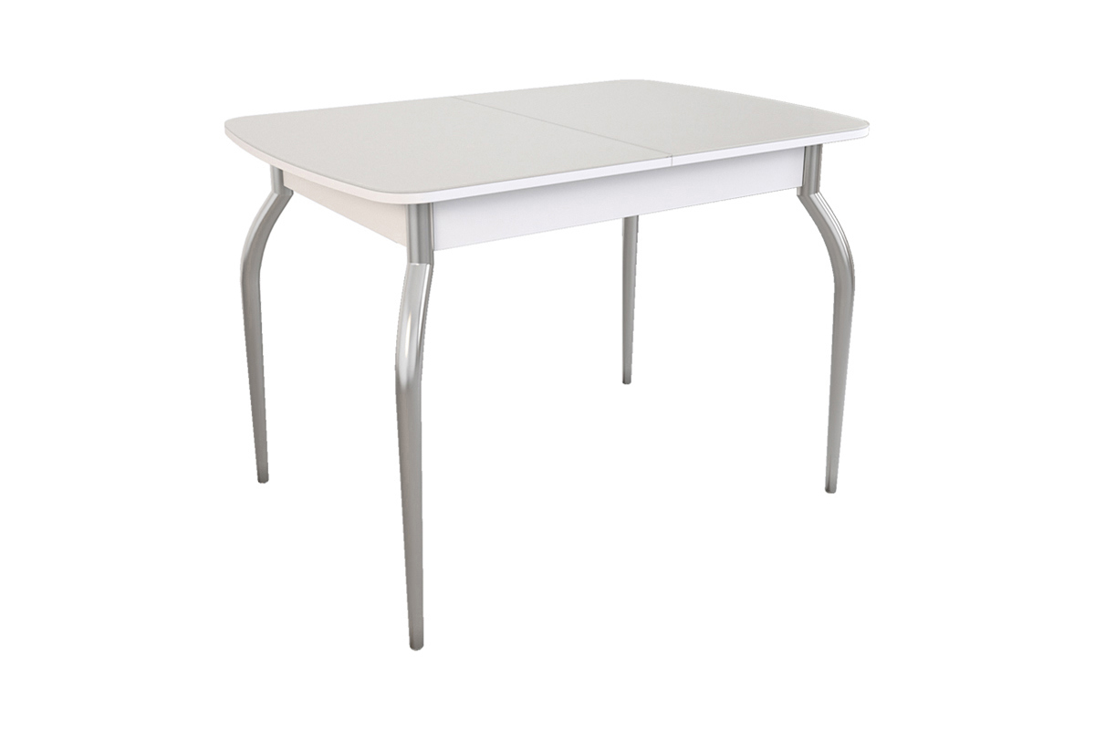 Изображение товара Кухонный стол овальный Mebelson KM-0215.1477 110-145x75x74.5 см стекло цвет белый