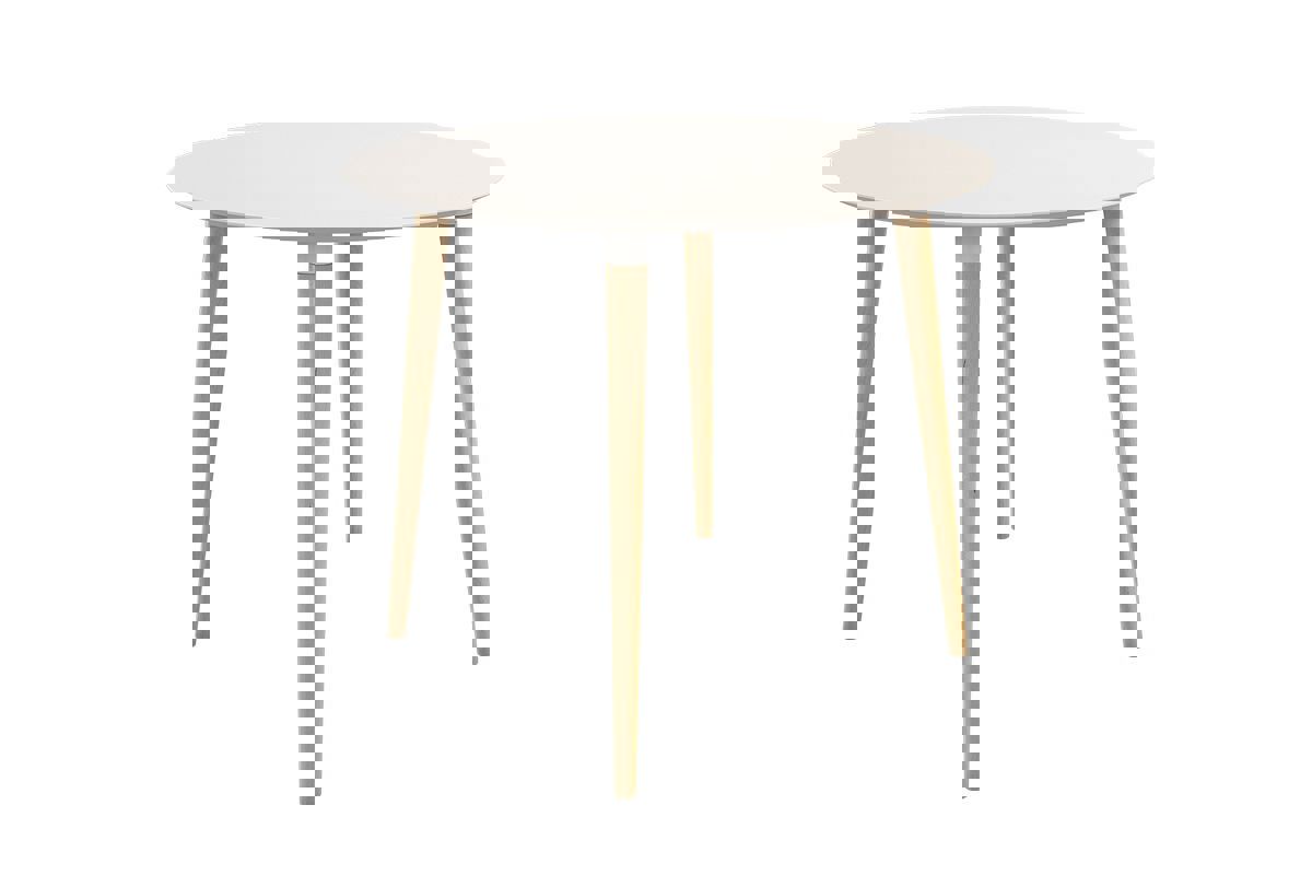 Изображение товара Обеденный стол круглый Mebelson KM-0214.1903 90x90x90 см МДФ цвет белый