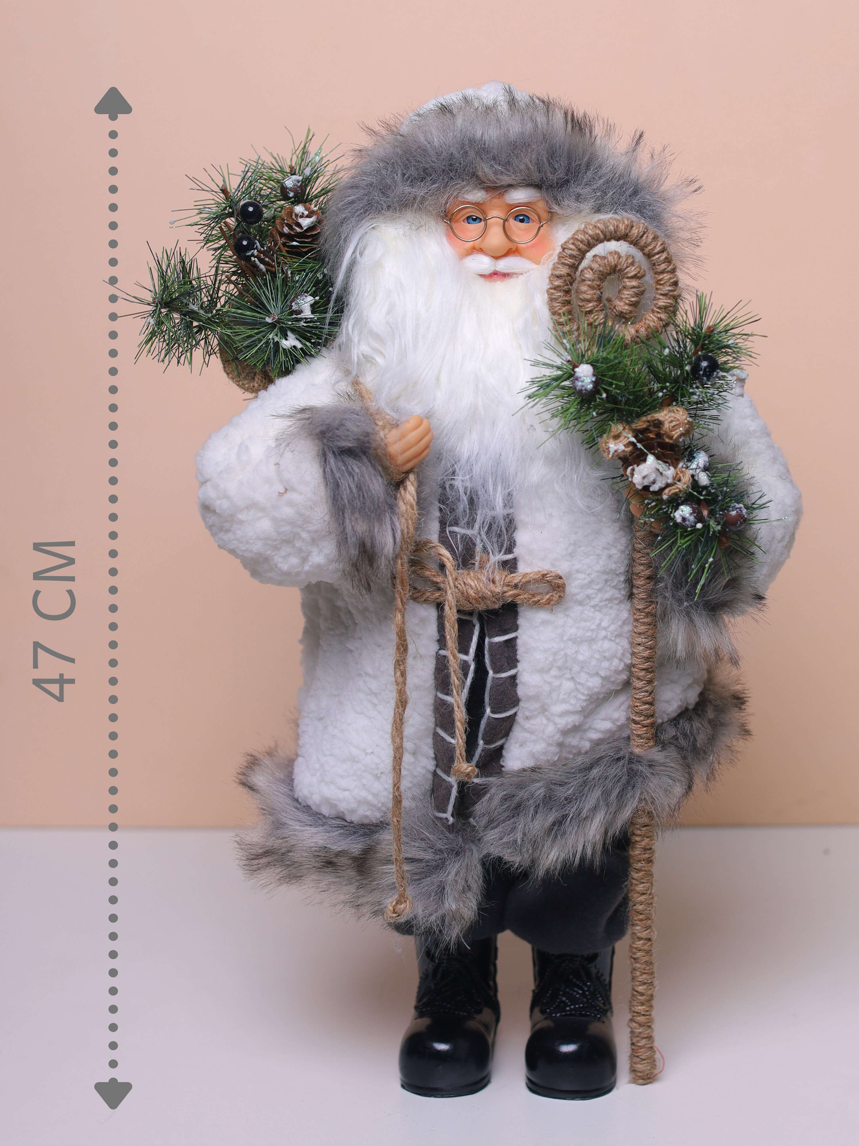 Изображение товара Декоративная фигура Дед Мороз China Dans 59x56x50 см белый праздничный новогодний декор