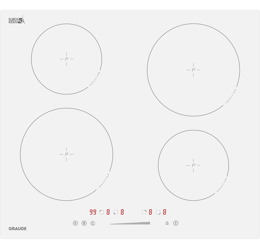 Изображение товара Индукционная варочная панель Graude IK 60.0 AW 59 см 4 конфорки цвет белый