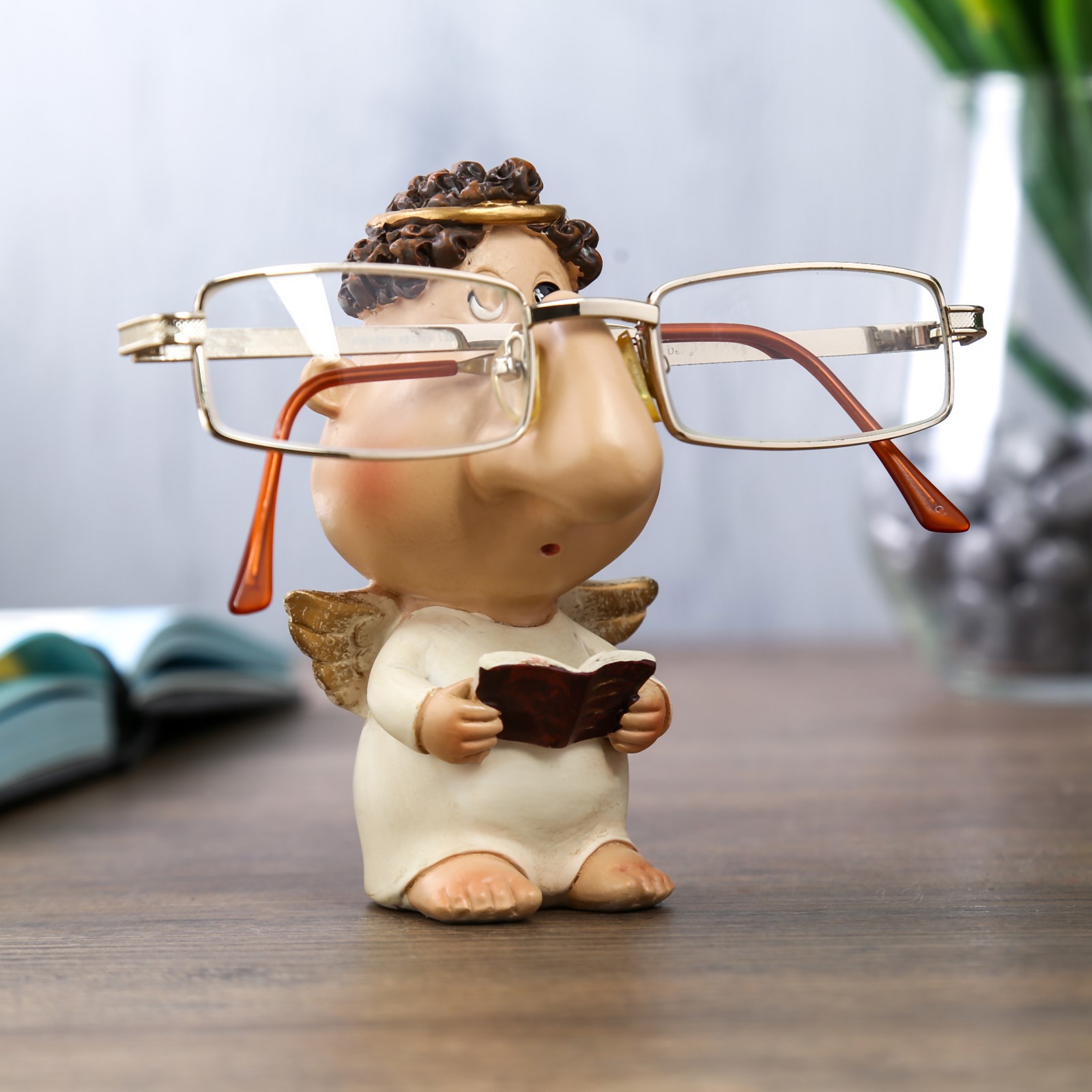 Изображение товара Подставка интерьерная под очки "Ангел с книгой" 11.5x7x6.7 см