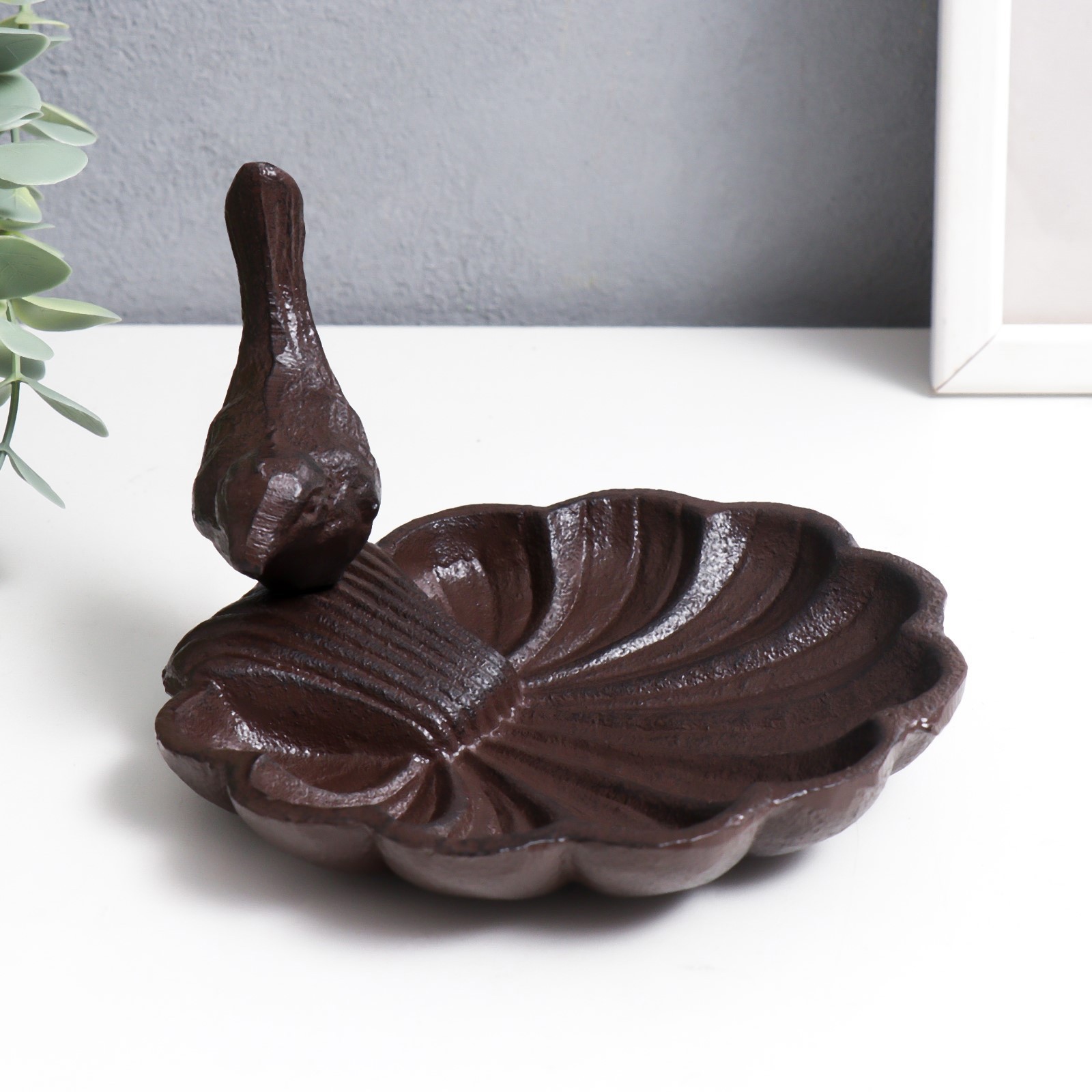 Изображение товара Подставка интерьерная "Воробышек на ракушке" 9x14x14 см