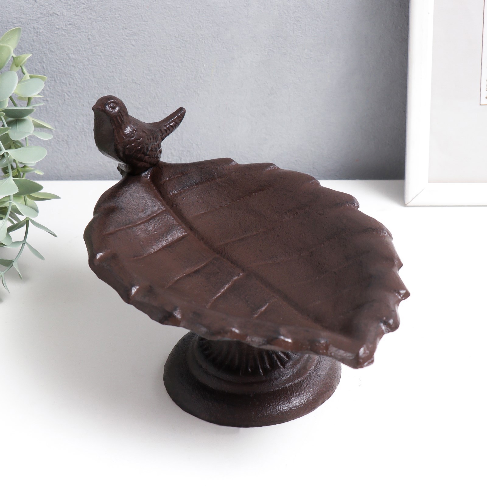 Изображение товара Подставка интерьерная "Птица на листе" 13x14x23 см