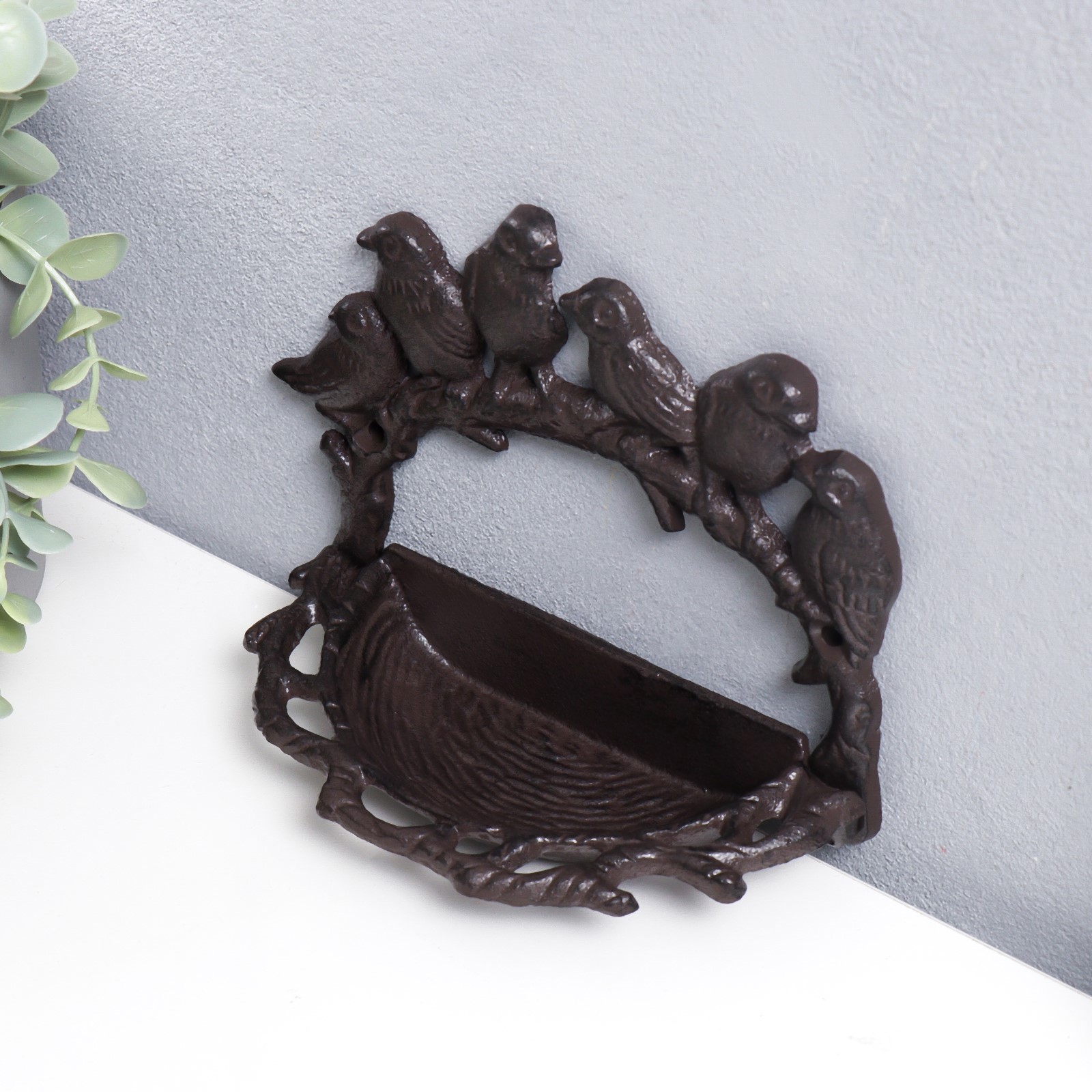 Изображение товара Подставка интерьерная "Шесть птиц на корзине" 14.5x9x19 см