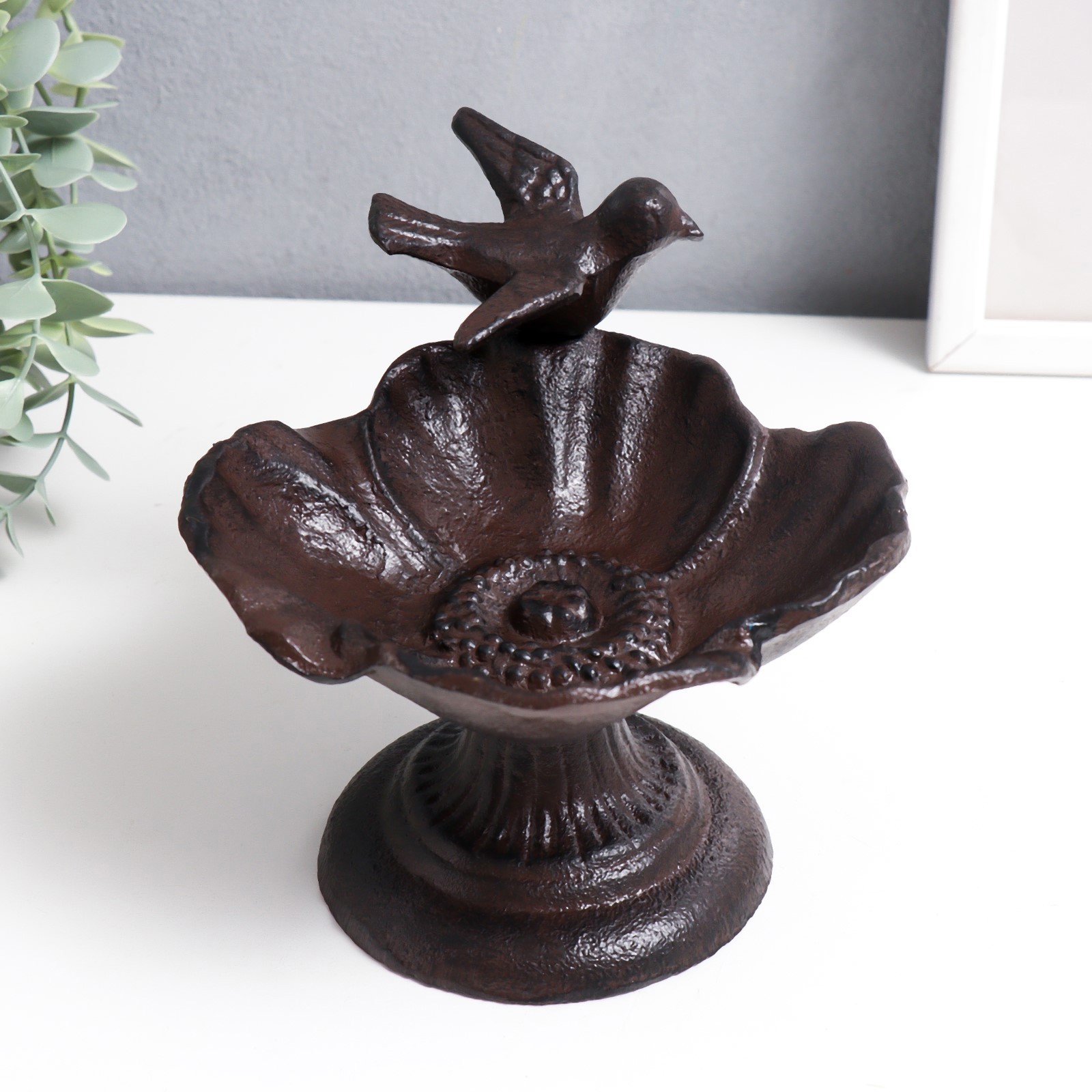 Изображение товара Подставка интерьерная "Птица на цветке" 11x14x18 см