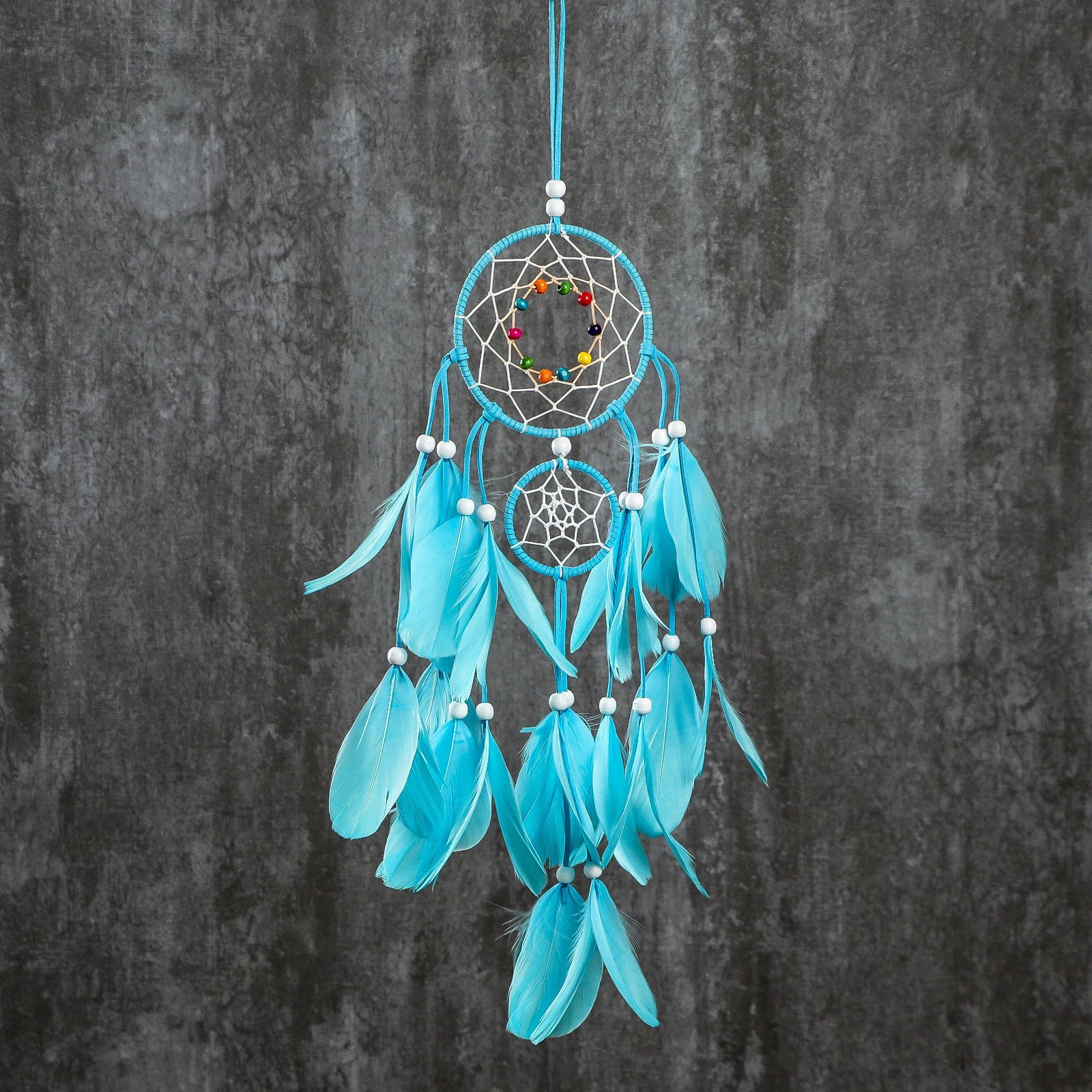 Изображение товара Панно ловец снов "Каскад, бирюзовый" 44x11 см