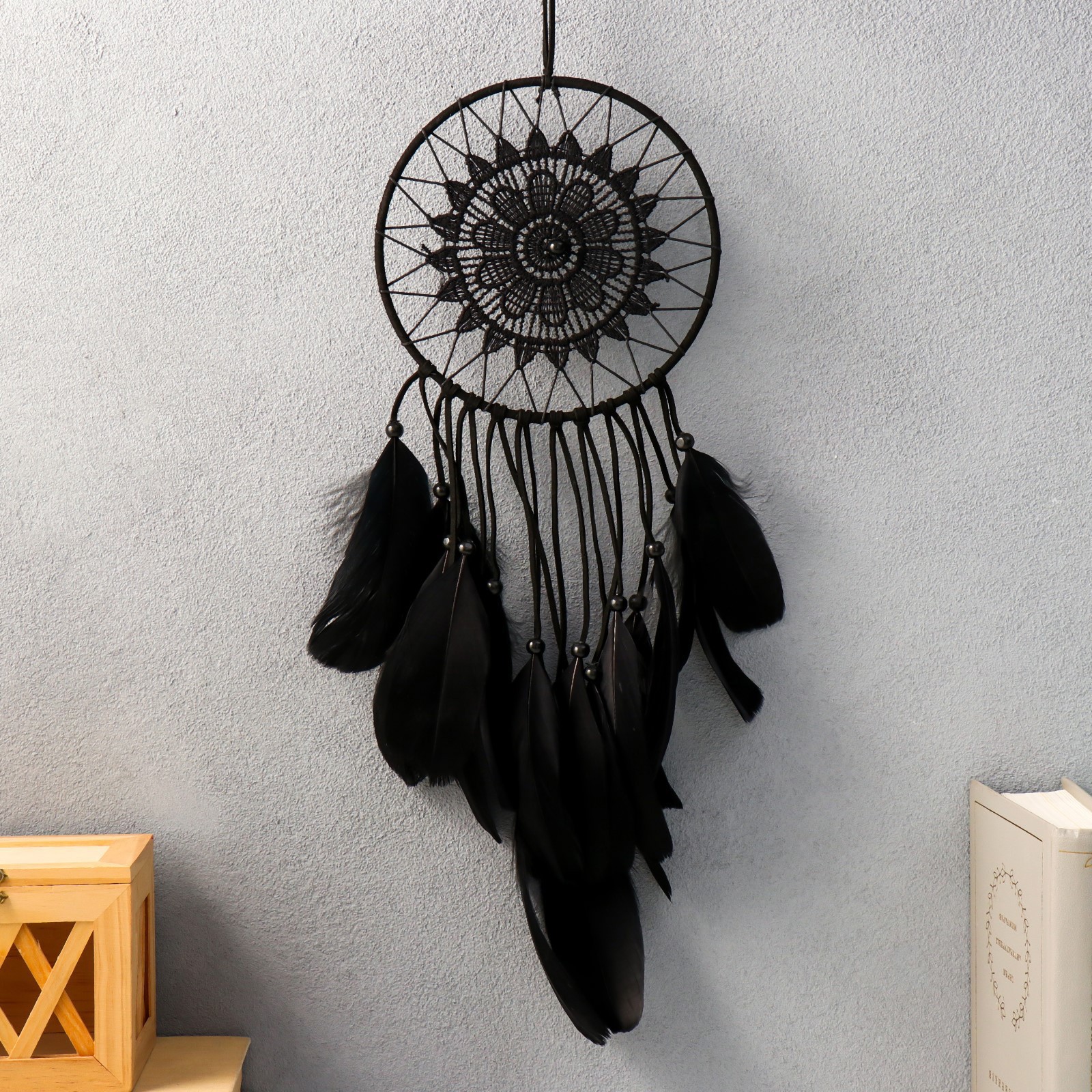 Изображение товара Панно SIMALAND Ловец снов Кружевница Черный 35x15 см