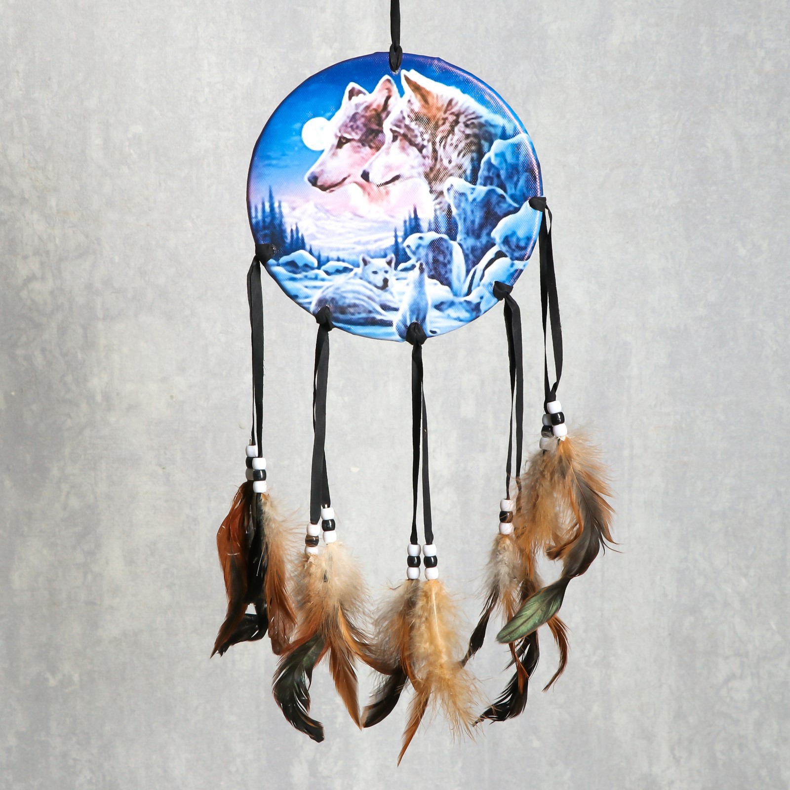 Изображение товара Панно ловец снов "Взгляд в ночи" круг d-16 см