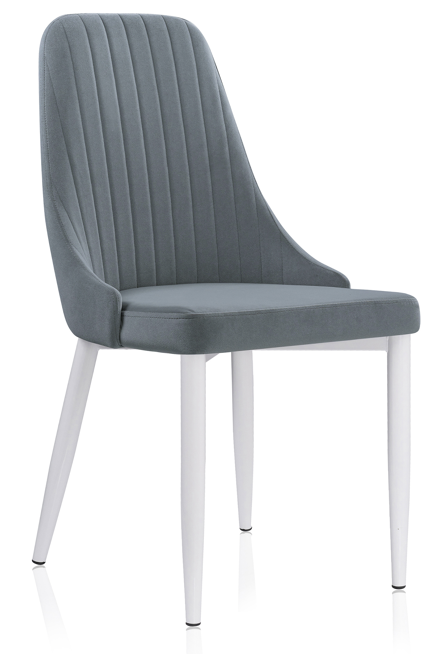 Изображение товара Стул Woodville Kora 47x89x57 см велюр цвет белый/серый