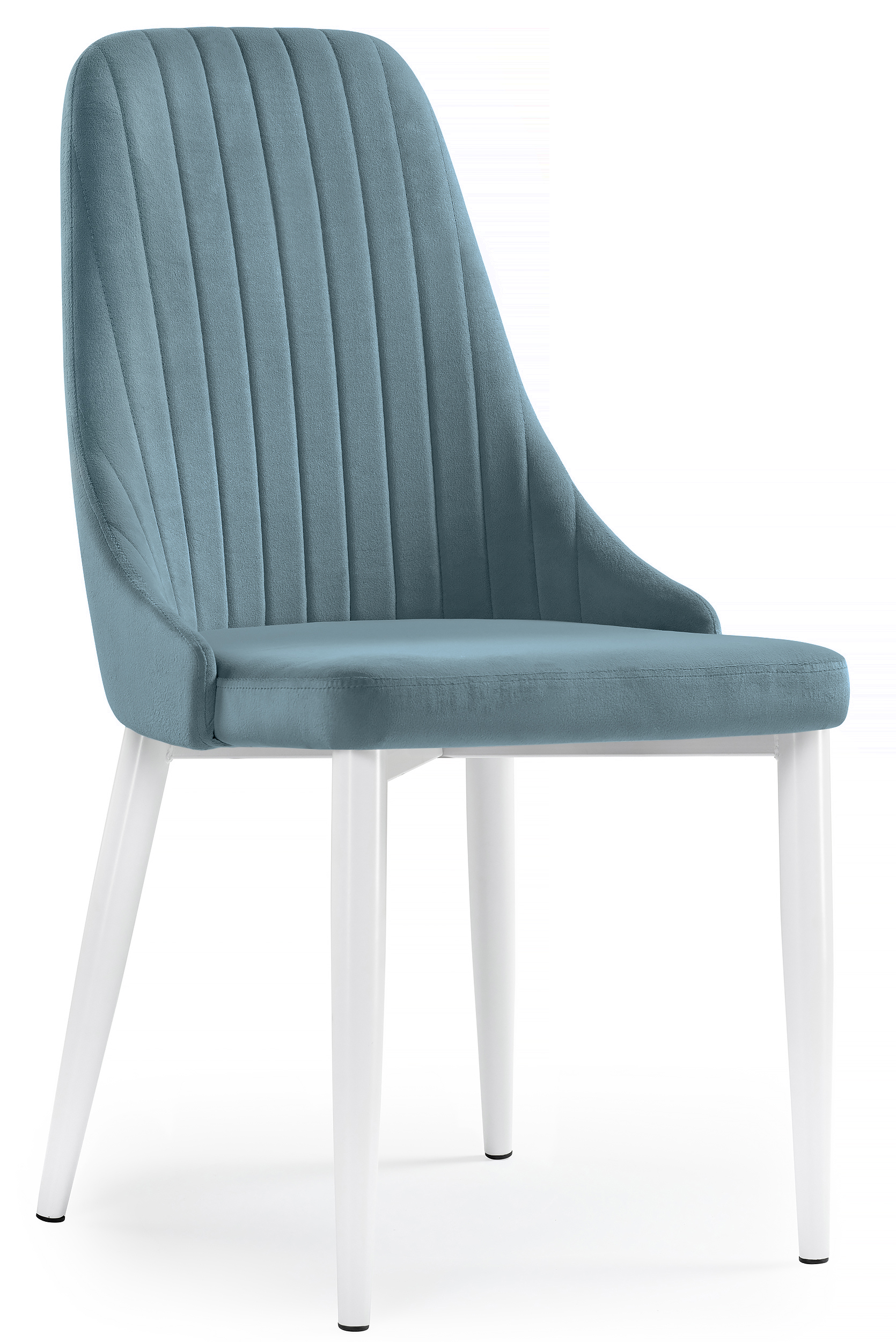 Изображение товара Стул Woodville Kora 47x89x57 см велюр белый голубой современный дизайн